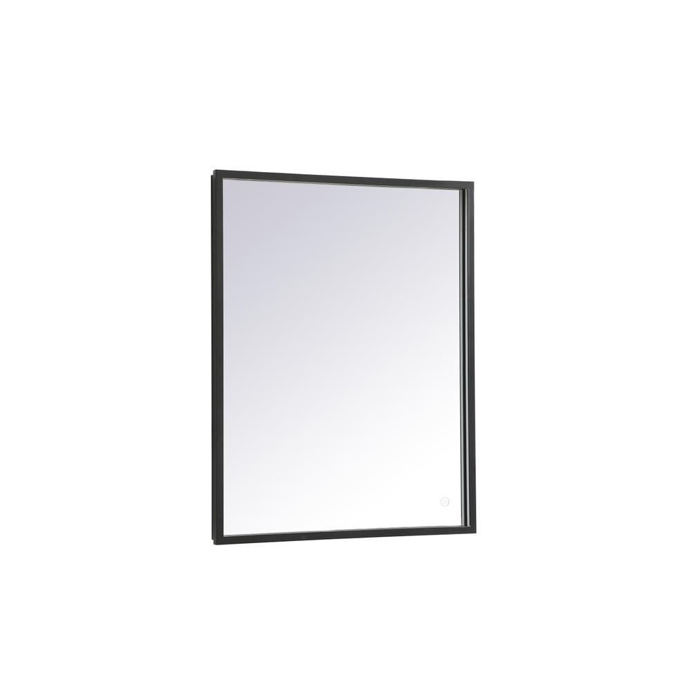 Left. Elegant Decor - Pier 24x30 inch LED mirror with adjustable color temperature - Black.