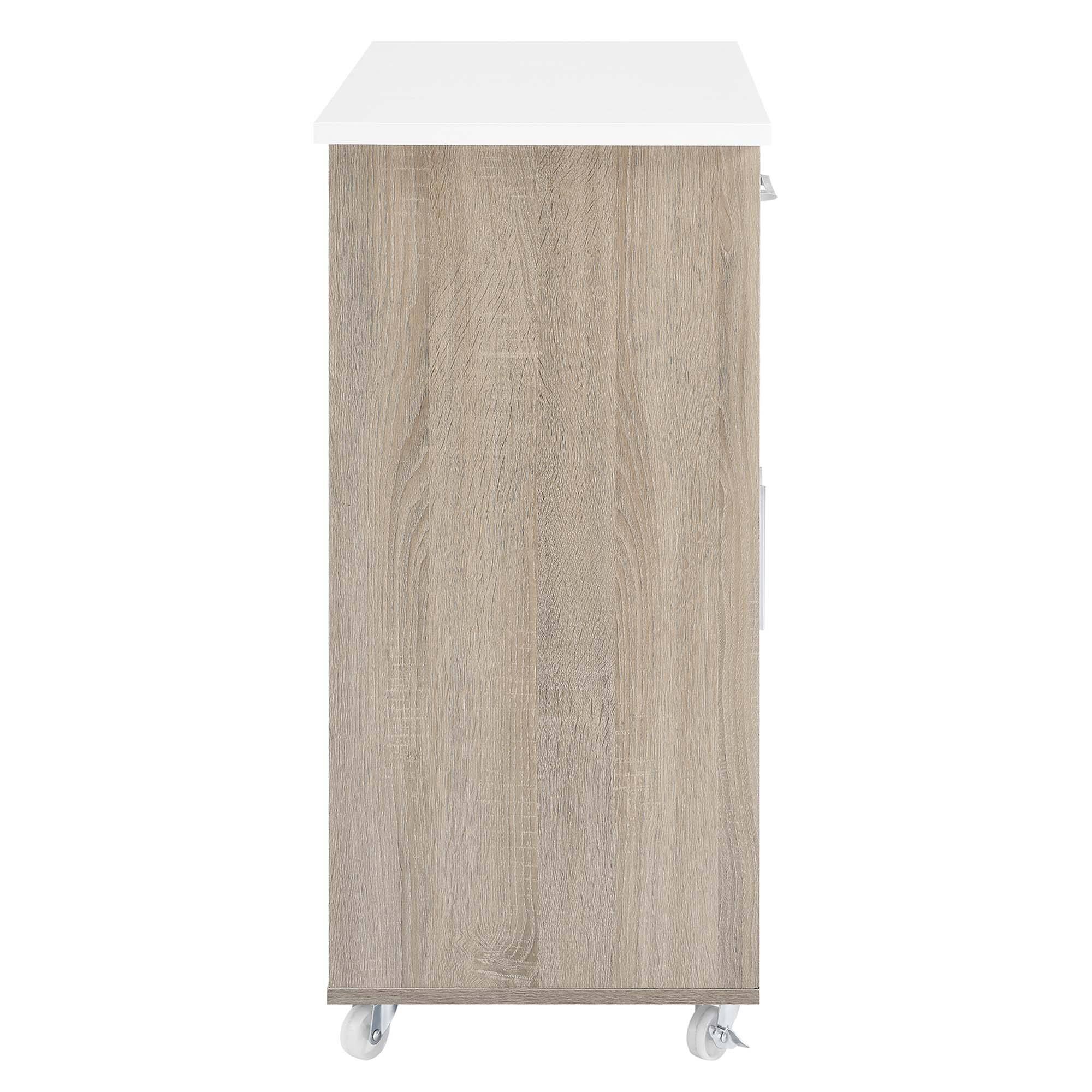 Alt View 2. Modway - Cuisine Kitchen Cart by Modway - Oak White.