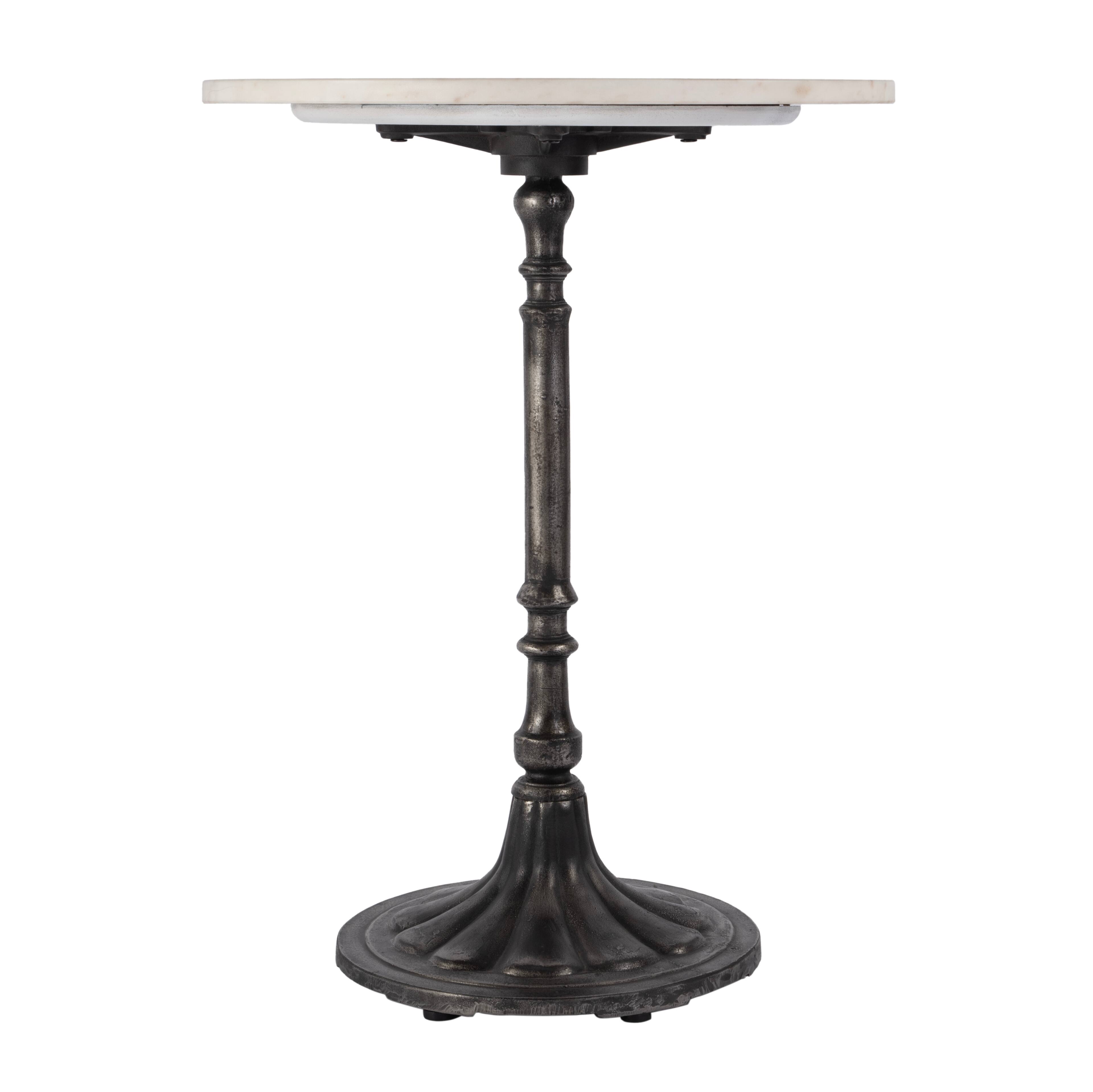 Alt View 1. Butler Specialty - Elio 24 in. W Round Marble and Iron End/Side Accent Table - White and Black.