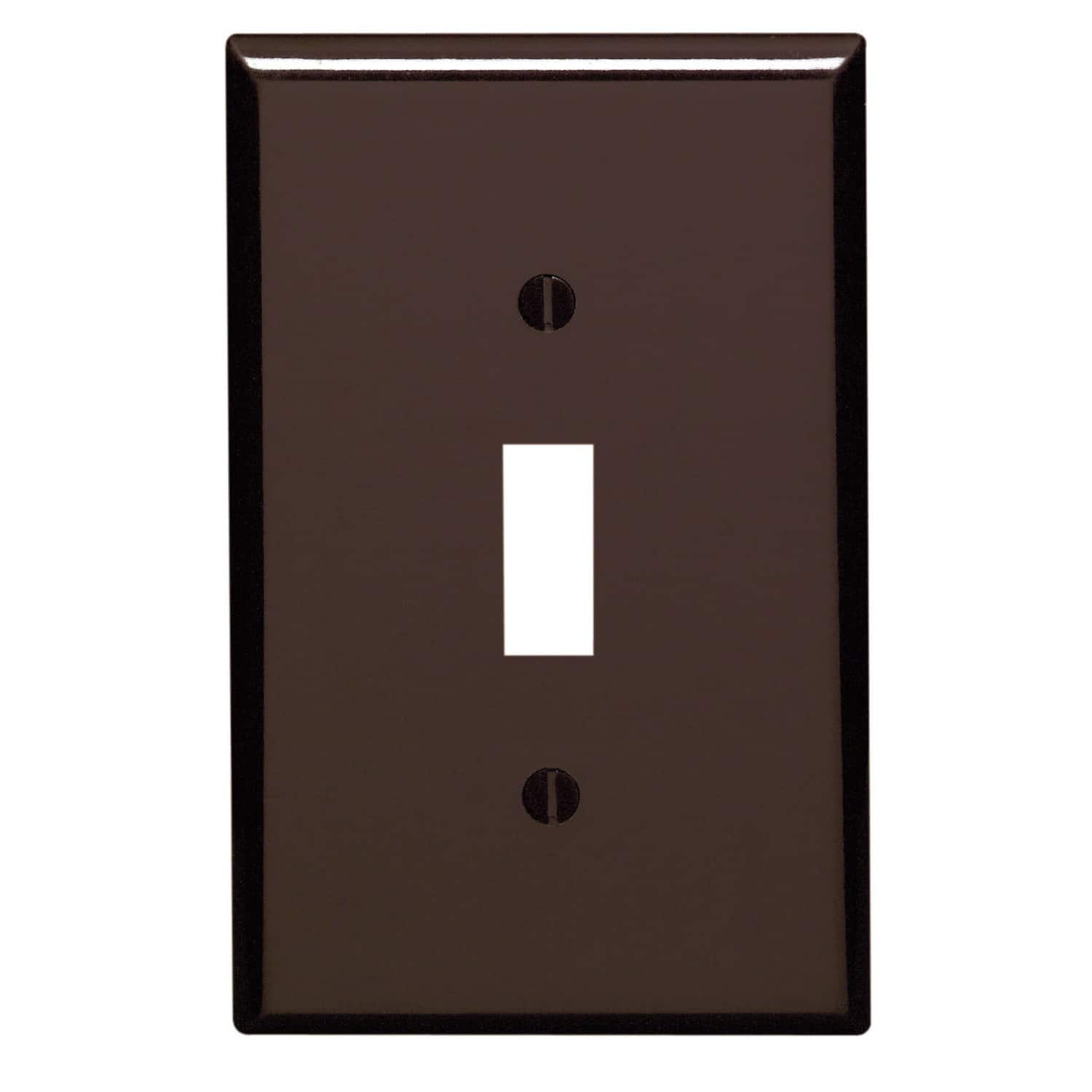 Leviton - 1 gang Plastic Toggle Wall Plate 1 pk - Brown