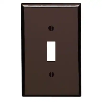 Front. Leviton - Leviton Brown 1 gang Plastic Toggle Wall Plate 1 pk - Brown.