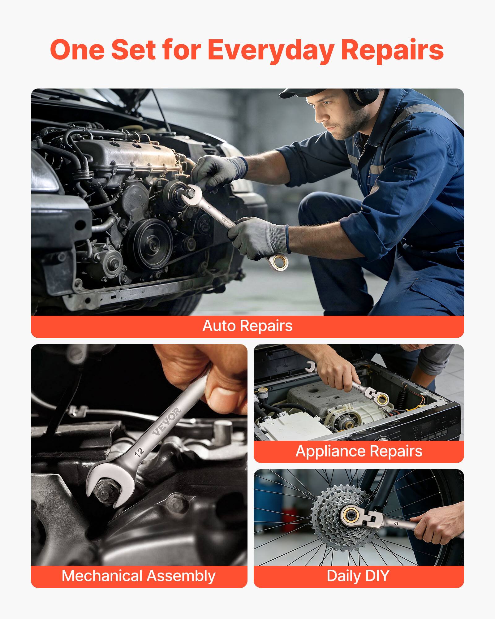 One Set for Everyday Repairs

Auto Repairs

Appliance Repairs

Mechanical Assembly

Daily DIY