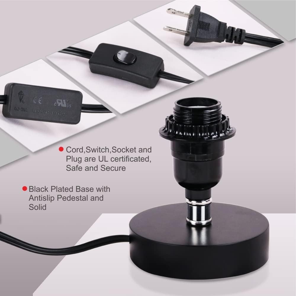 - Cord, Switch, Socket, and Plug are UL certified, Safe and Secure
- Black Plated Base with Antislip Pedestal and Solid