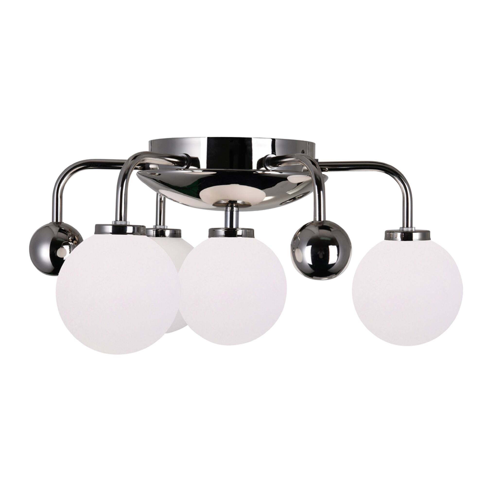 Angle. CWI Lighting - Element 4 Light Flush Mount With Polished Nickel Finish - Polished Nickel.