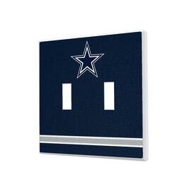 Keyscaper - Dallas Cowboys Stripe Double Toggle Light Switch Plate - Multicolor
