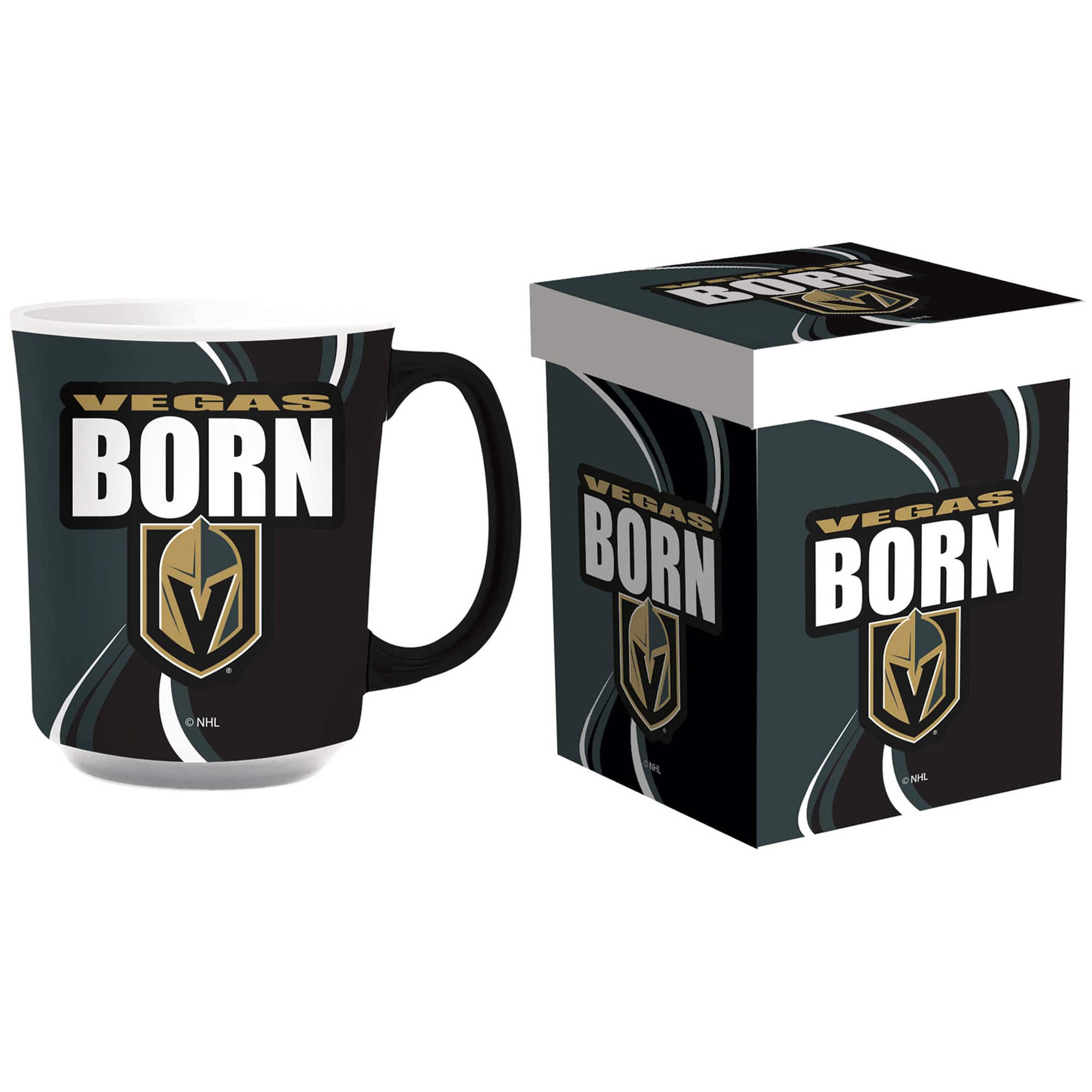 Evergreen Enterprises - Vegas Golden Knights 14oz. Ceramic Mug with Matching Box - Multicolor