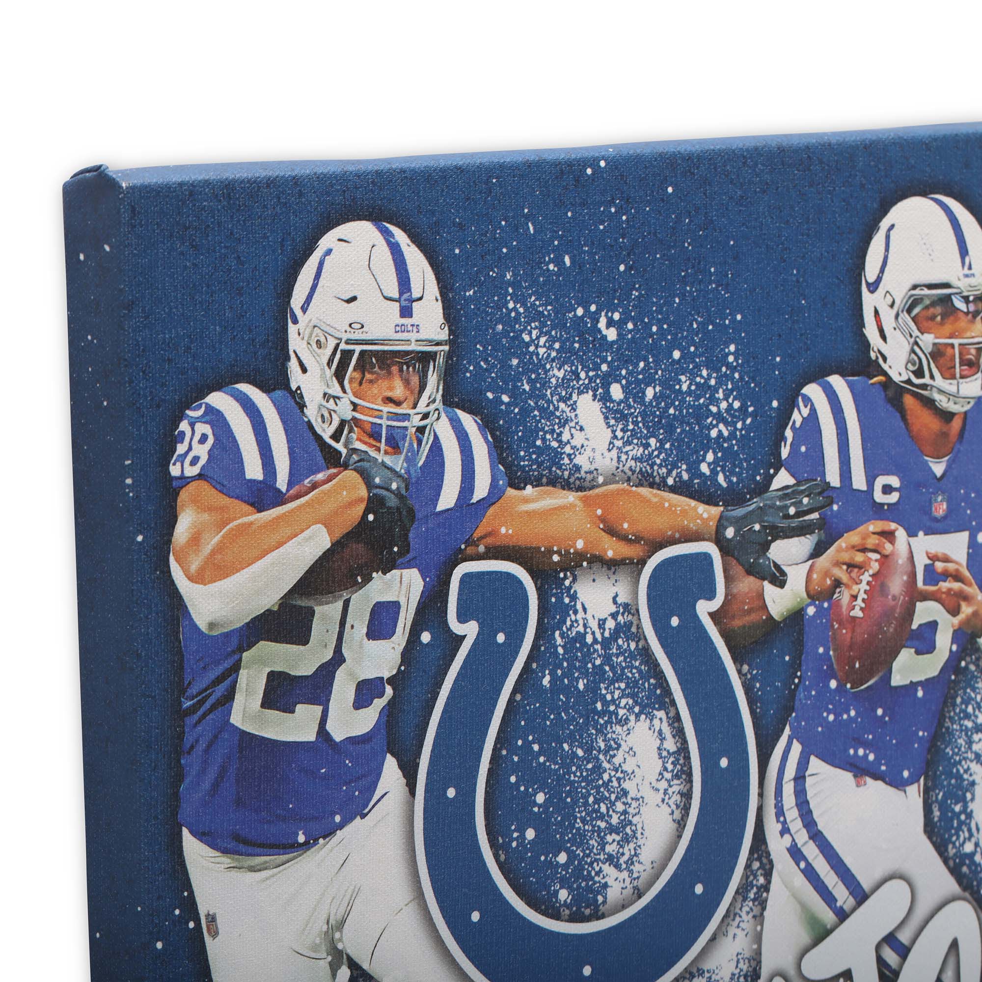 Alt View 3. Open Road Brands - Indianapolis Colts 12" x 12" Team Logo and Players Splash Canvas Art - Multicolor.