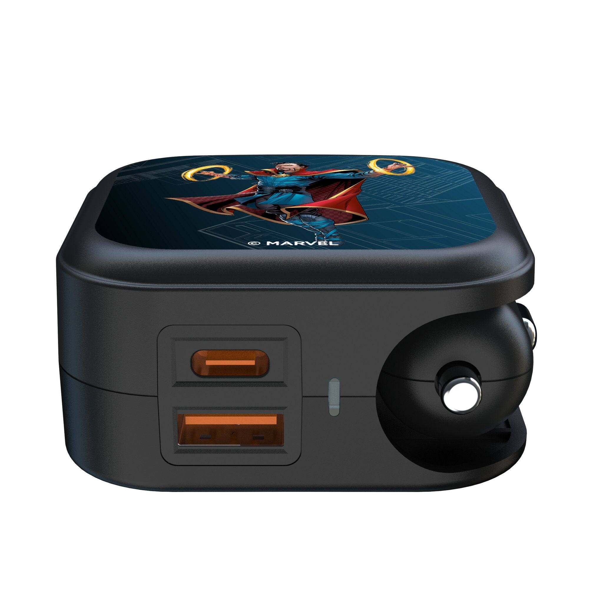 Angle. Keyscaper - Marvel MechLine 2 in 1 USB A/C Charger - Doctor Strange.