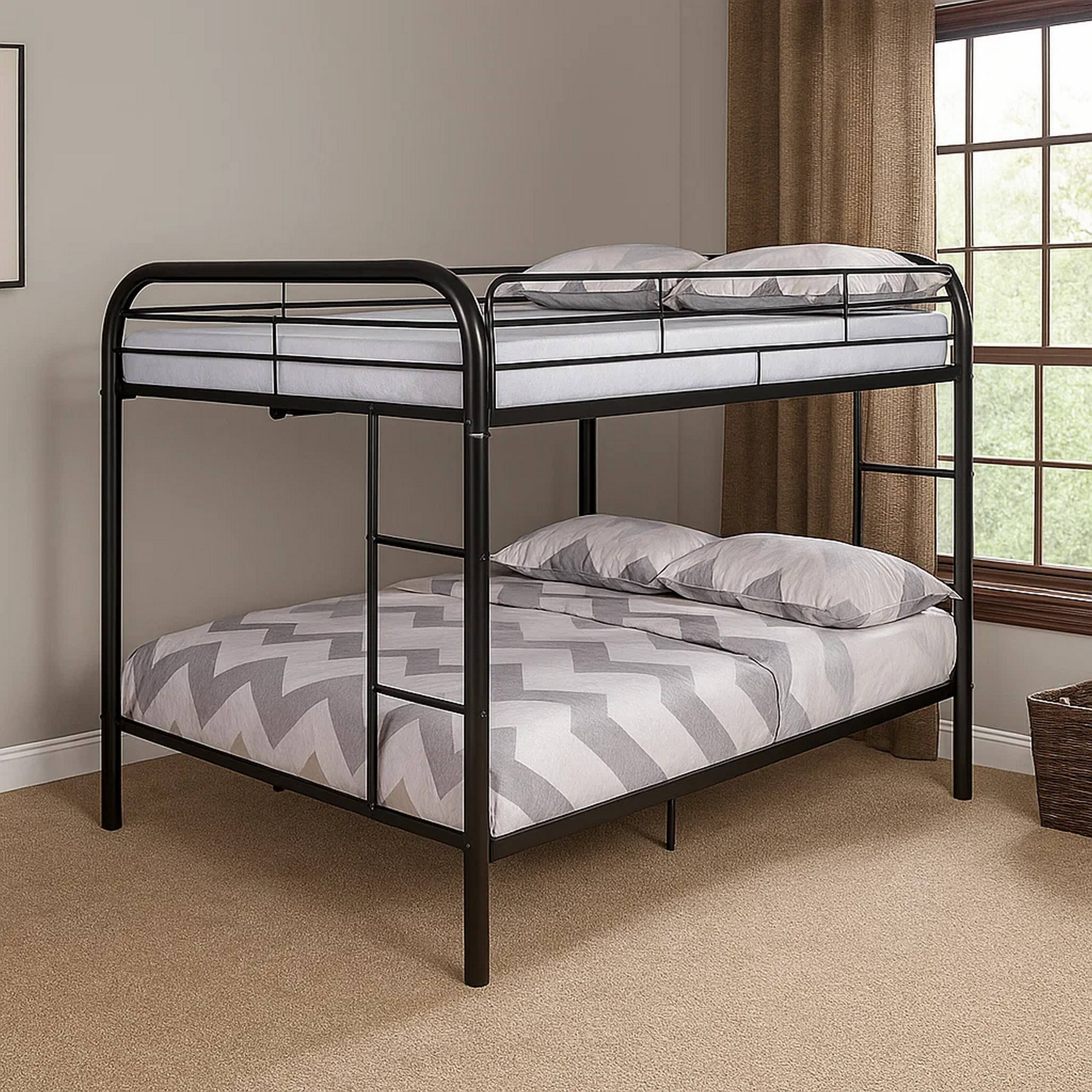 Alt View 5. Manhattan Lane - Fegy Full Over Full Bunk Bed, Ladder and Rails, Black Metal Frame - Black.