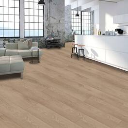 Dotfloor - Superoak SEKET Laminate Flooring - 48"x7.7" Planks, 8 Planks/Box (20.56 sq ft/Box), 12mm Thick, AC4 Wear Rating - Natural Clean