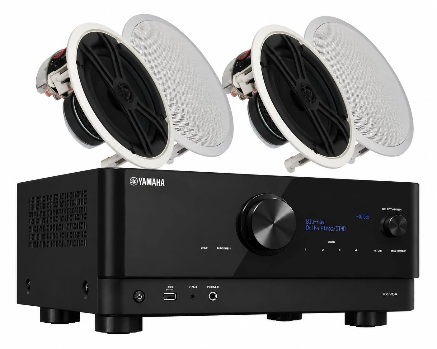 MH IITON AMMININCONC MU CHAN IA I IHMU IMINIIMIAI N YAMAHA ZONE PR TET SELECT/ENTER -40.0dB Blu-ray Dolby Atmos/DTHD SEN I e . a NTLES - - USB YTO PHONES RX-VGA