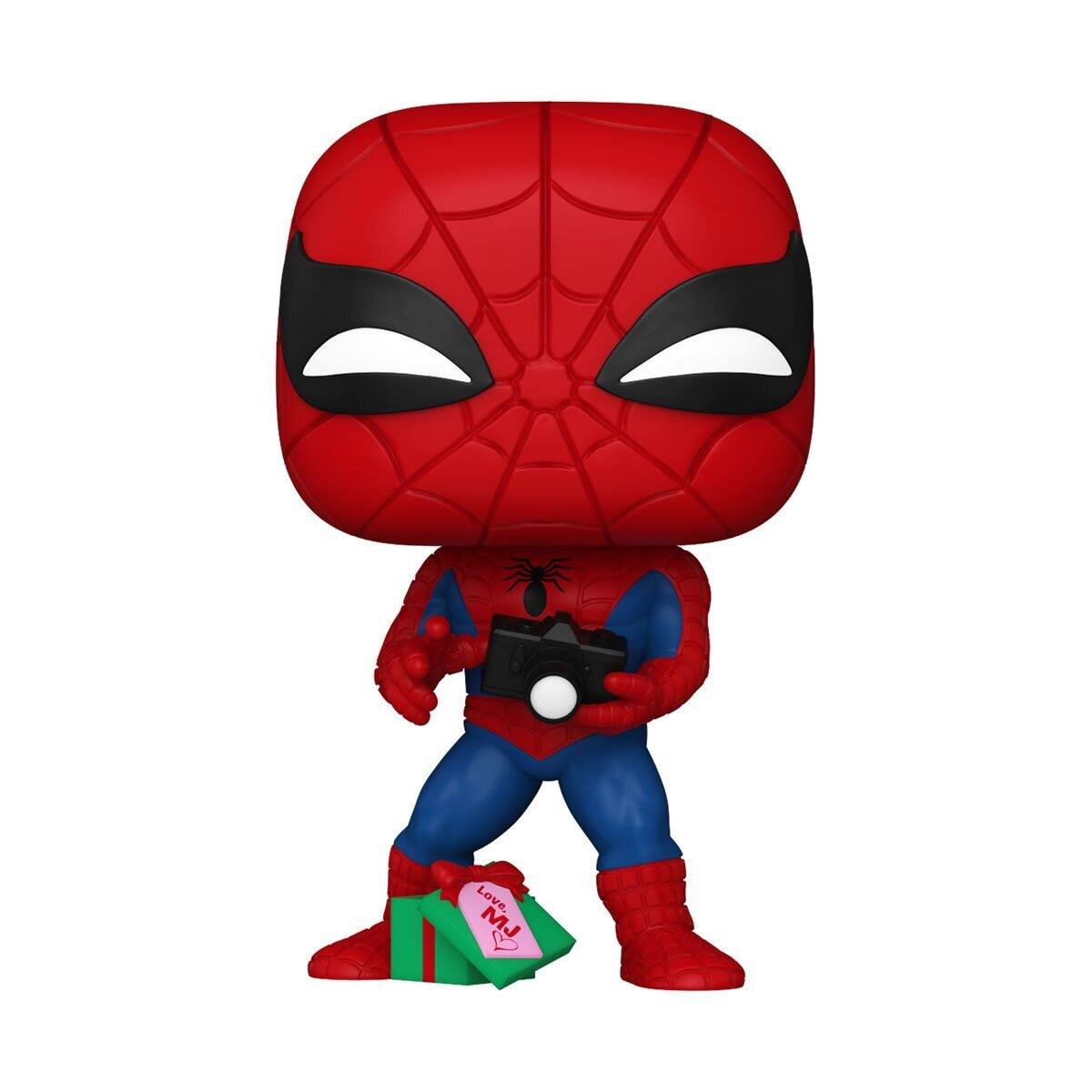 Angle. Funko - Funko Pop! Holiday Spiderman with Open Gift - Multicolor.