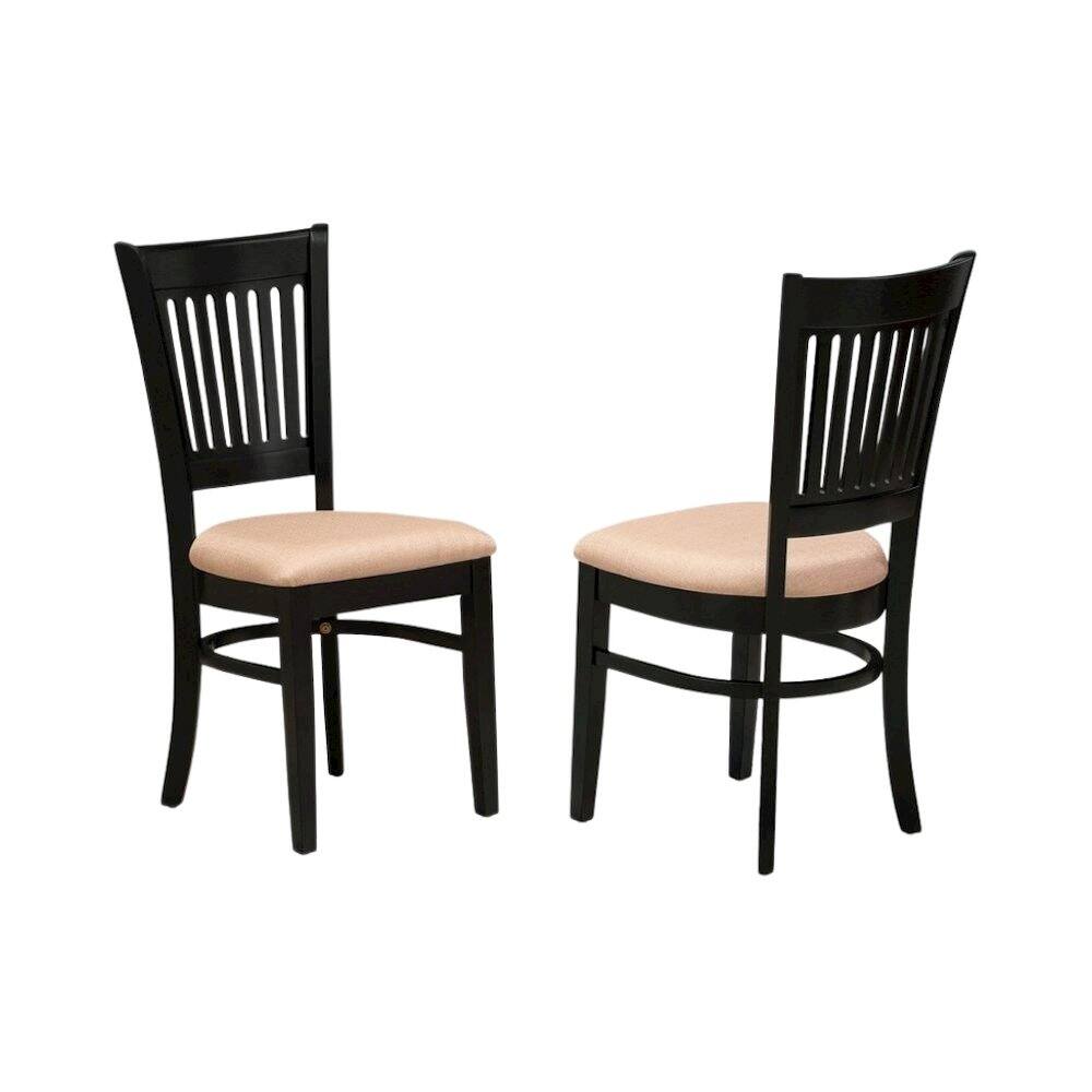 Left. FurniFact - Black Dining Chair - Brown.