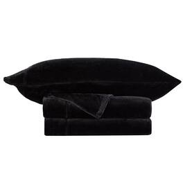 Sweet Home Collection - Ultra Soft Microplush Solid Fleece Sheet Set, Twin - Black