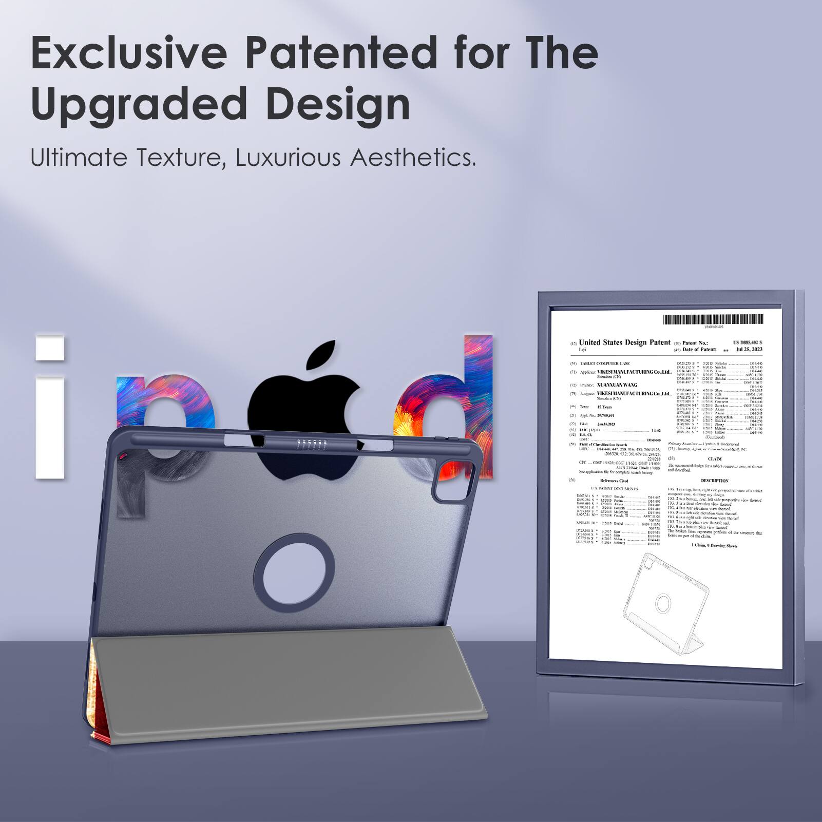 Exclusive Patented for The  
Upgraded Design  

Ultimate Texture, Luxurious Aesthetics.  

United States Design Patent  
Patent No. D898,885  
Date of Patent: July 25, 2023  

Inventor:  
[Name Redacted]  

Assignee:  
[Name Redacted]  

[Additional details and legal information]