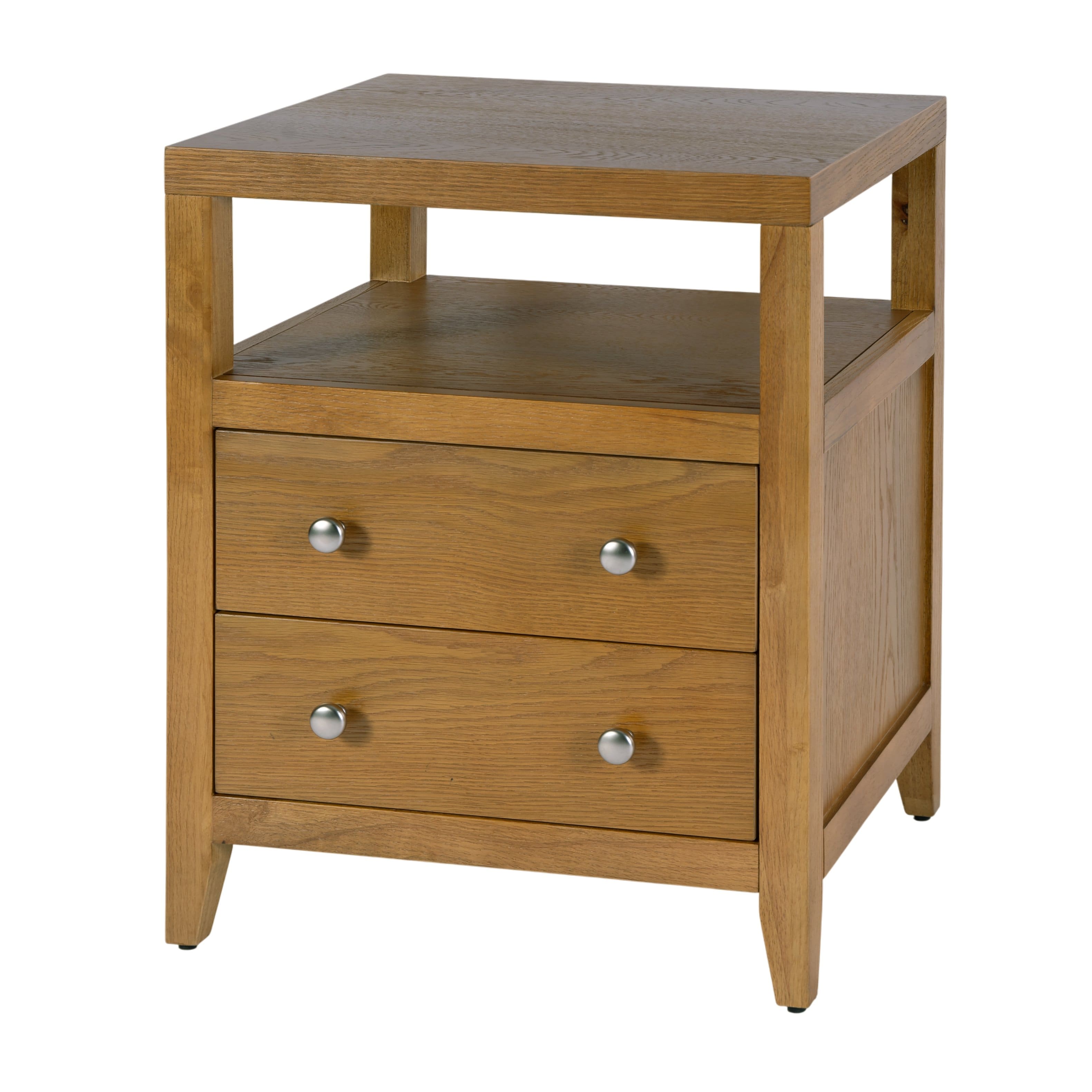 Butler Specialty - Dana 21 in. W Rectangular Wood 2 Drawer Narrow Nightstand with Top Open Shelf - Natural price history on PriceWatchPro