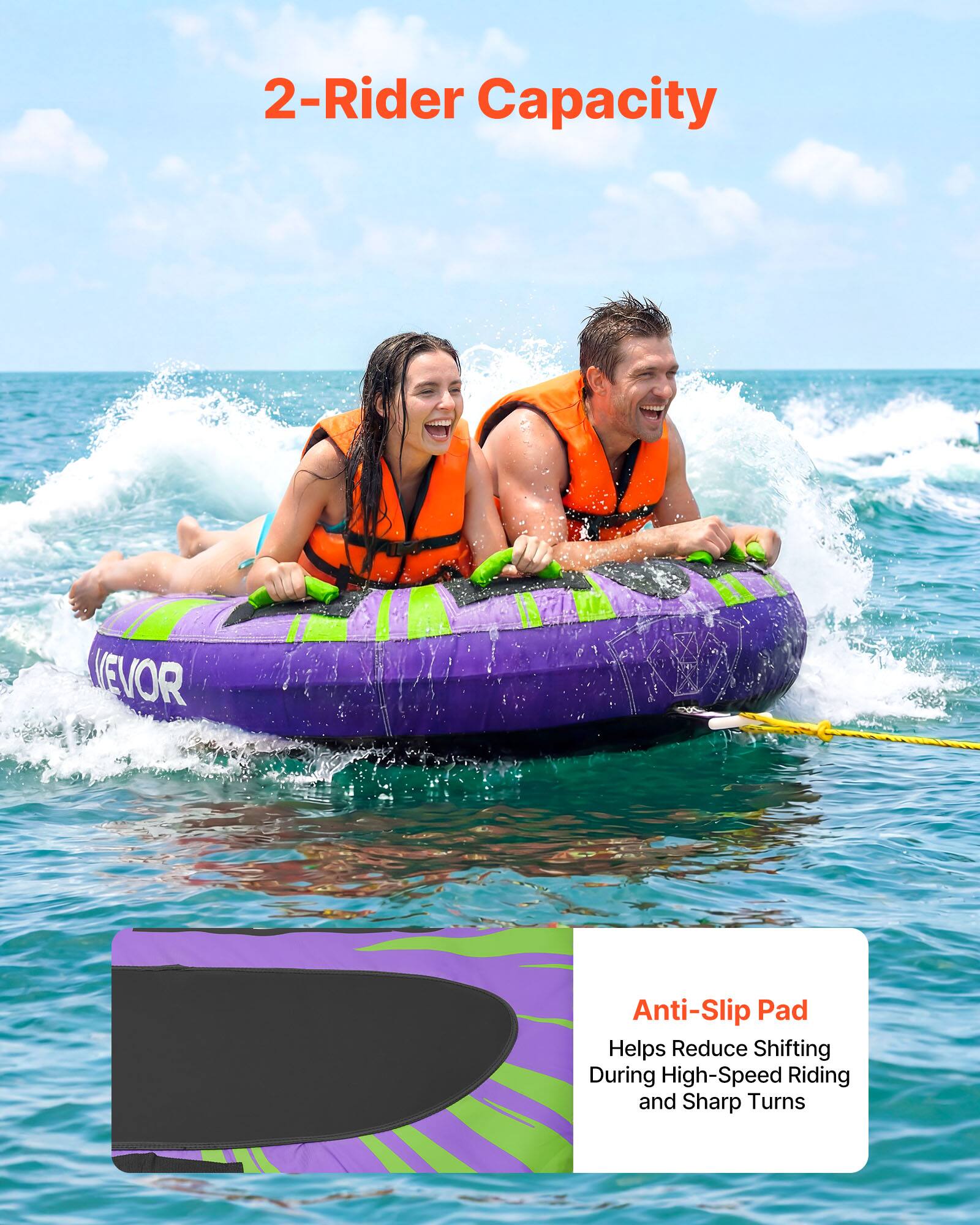 2-Rider Capacity

Anti-Slip Pad
Helps Reduce Shifting During High-Speed Riding and Sharp Turns