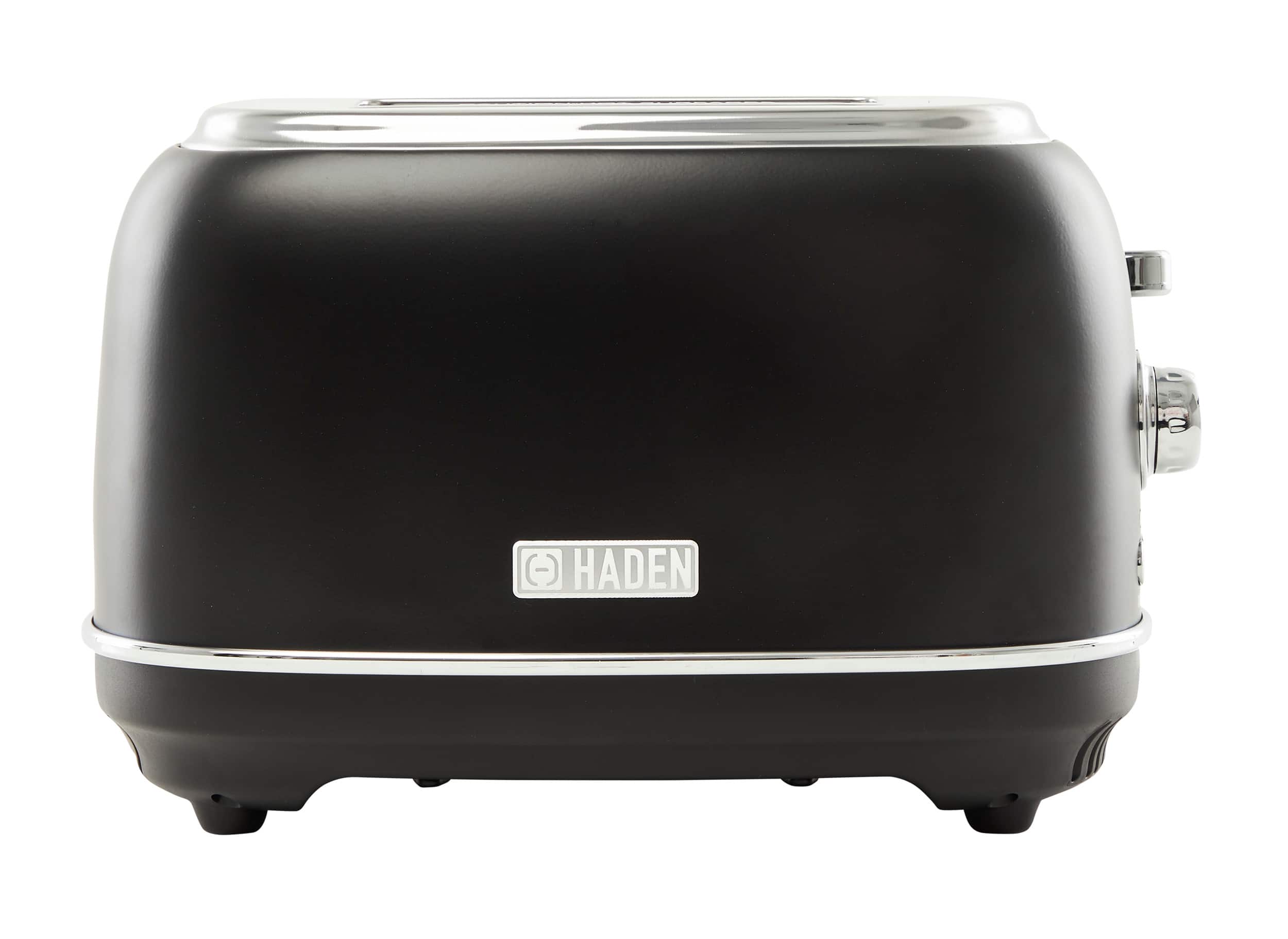 Front. Haden - Heritage 2 Slice Toaster - Black and Chrome.