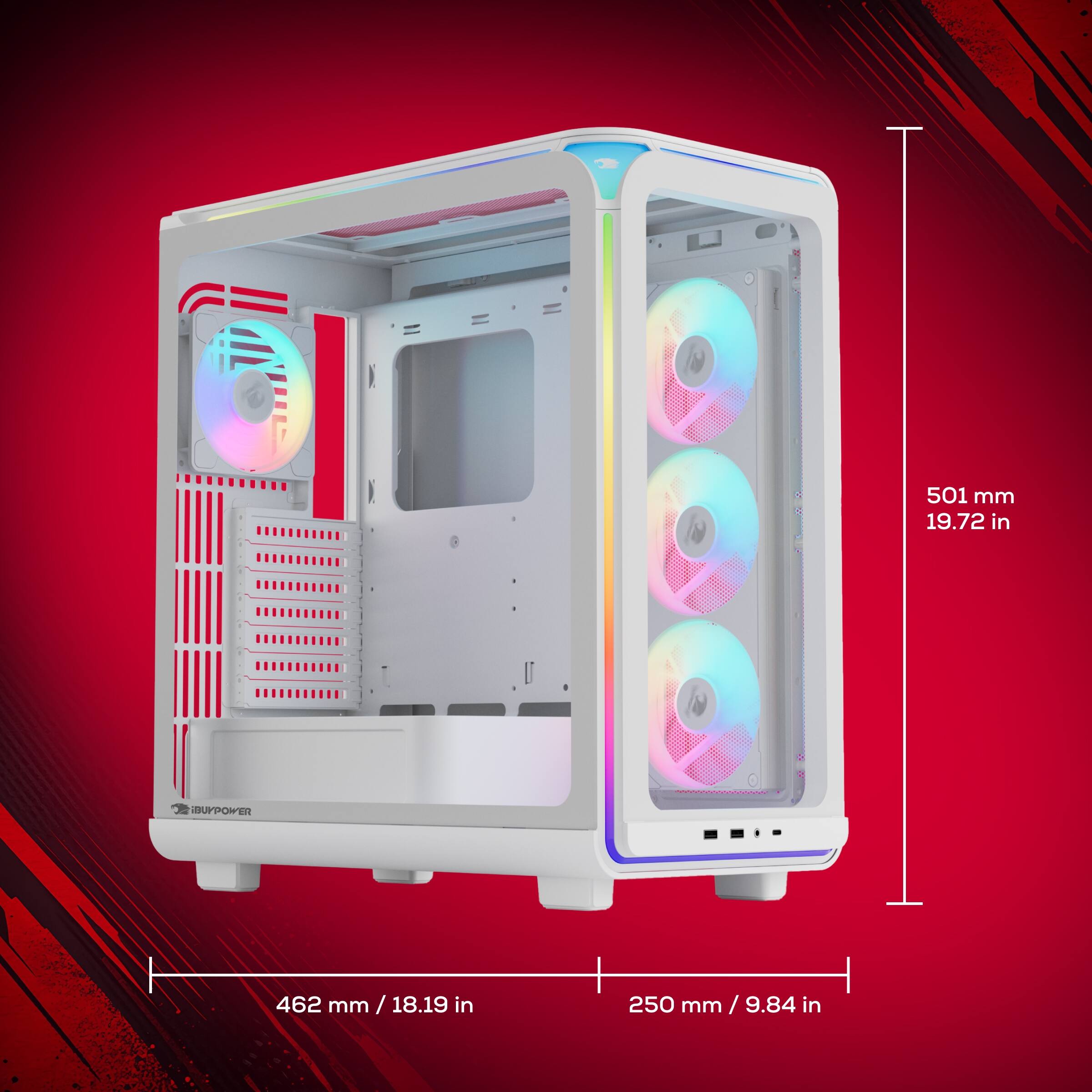 501 mm / 19.72 in  
462 mm / 18.19 in  
250 mm / 9.84 in