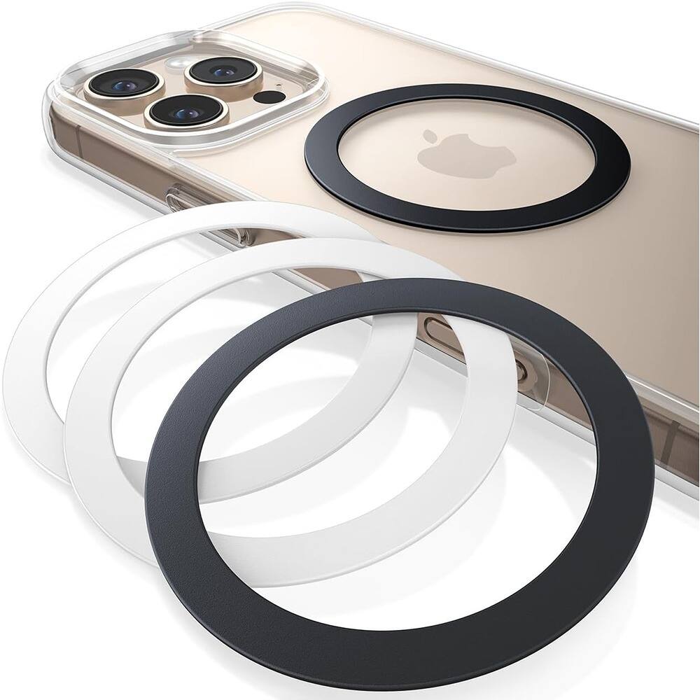 PARKER SLATER - Sticker Ring 4-Pack – Metal, Silver, Phone Accessory - Black