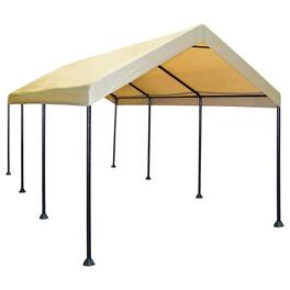 Caravan Canopy - Mega Domain Waterproof Steel Frame Carport, 10 x 20 Feet - Tan
