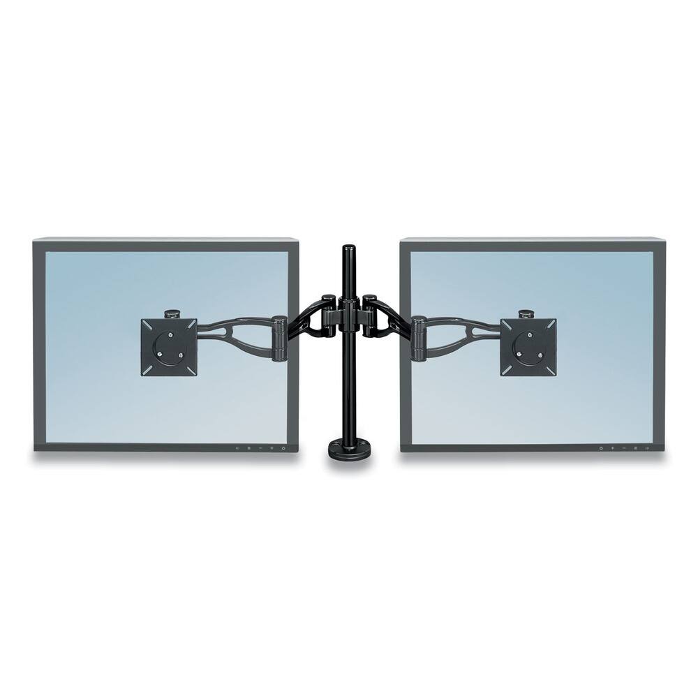 Front. Fellowes - 8041701 Professional Series Depth Adjustable Dual Monitor Arm with 24-lb. Capacity - Black.