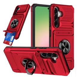 Kitcheniva - Rugged Phone Case With Card Holder Tempered Glass For Samsung Galaxy A57 5G - Red