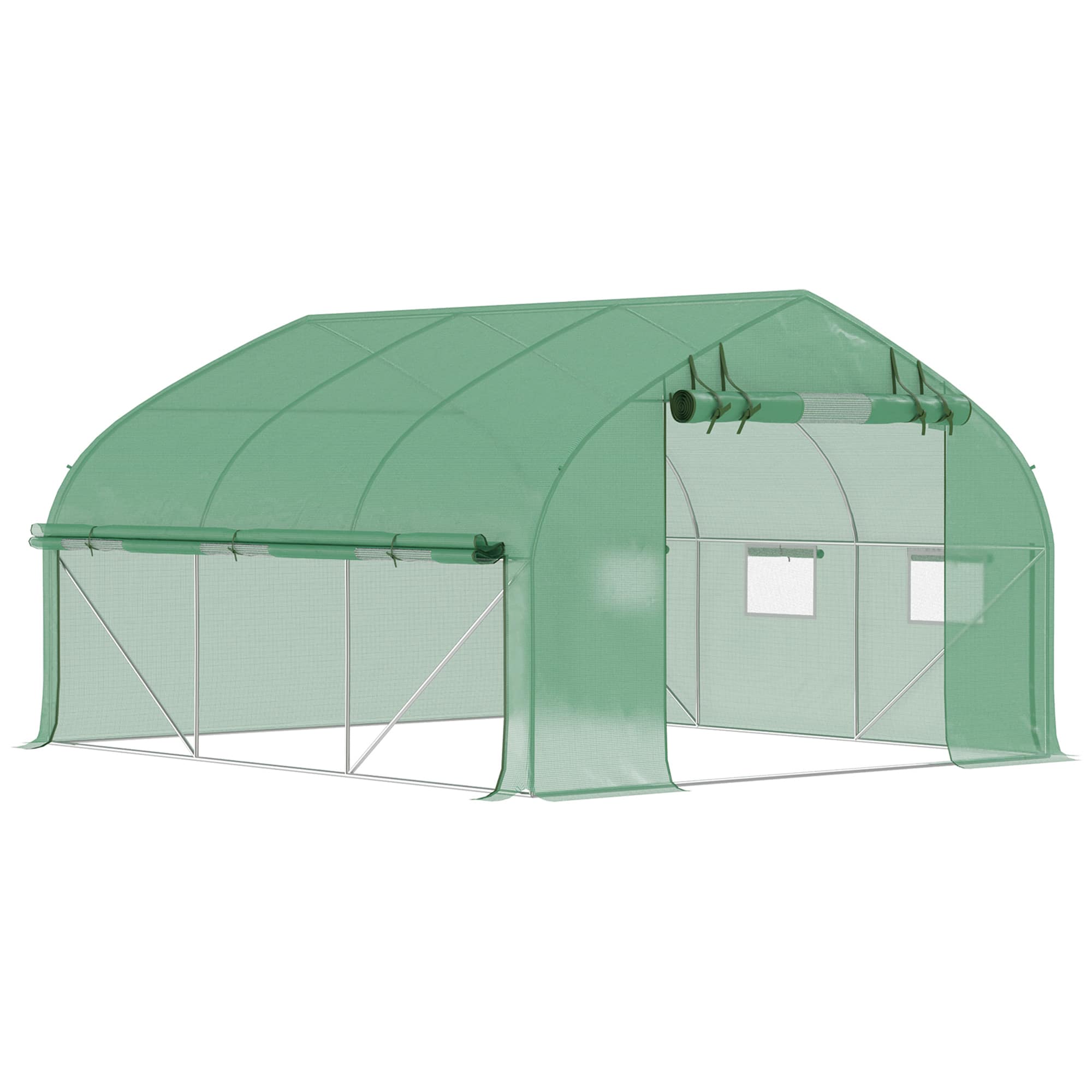 Outsunny - 11.5' x 10' x 6.5' Walk-in Tunnel Greenhouse, Green House with Zippered Mesh Door, 7 Mesh Windows & Roll-up Sidewalls price history on PriceWatchPro