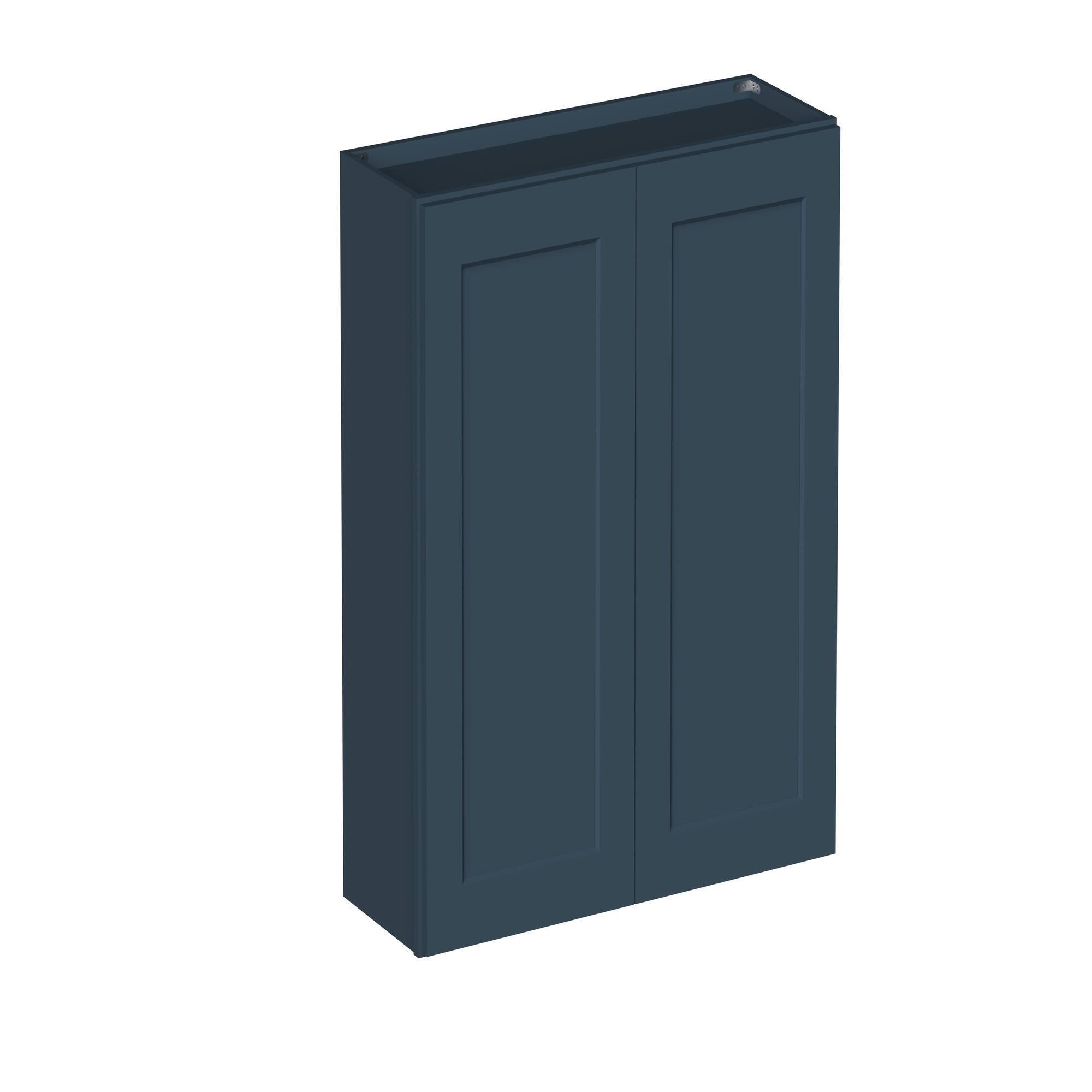 Angle. Boyel Living - 36-in W x 36-in H x 12-in D Shaker RTA Kitchen Wall Cabinet with Soft-Close - Charcoal Blue.