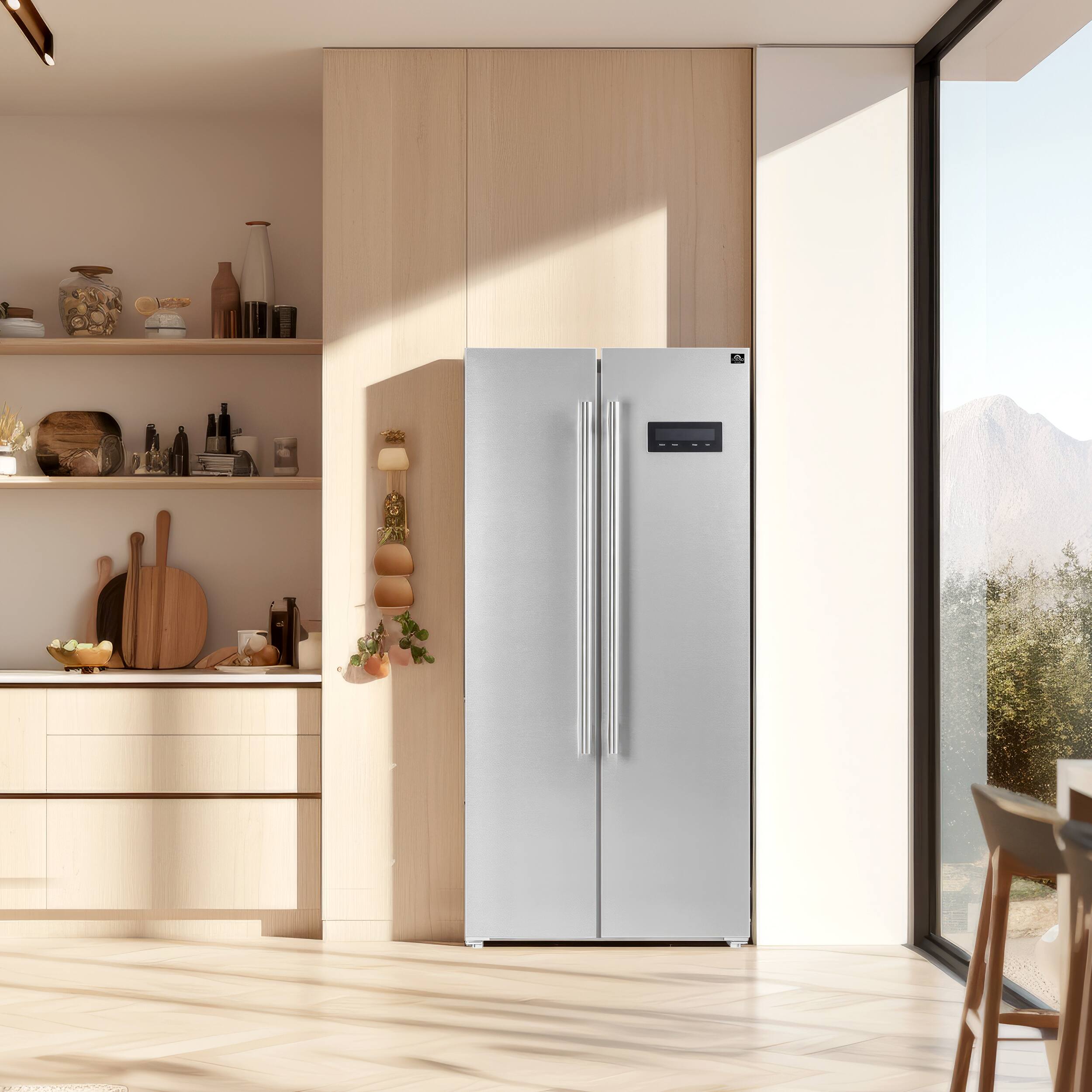 Alt View 16. Forno Appliances - Salerno 15.6 Cu. Ft. Side-by-Side Refrigerator - Stainless Steel.