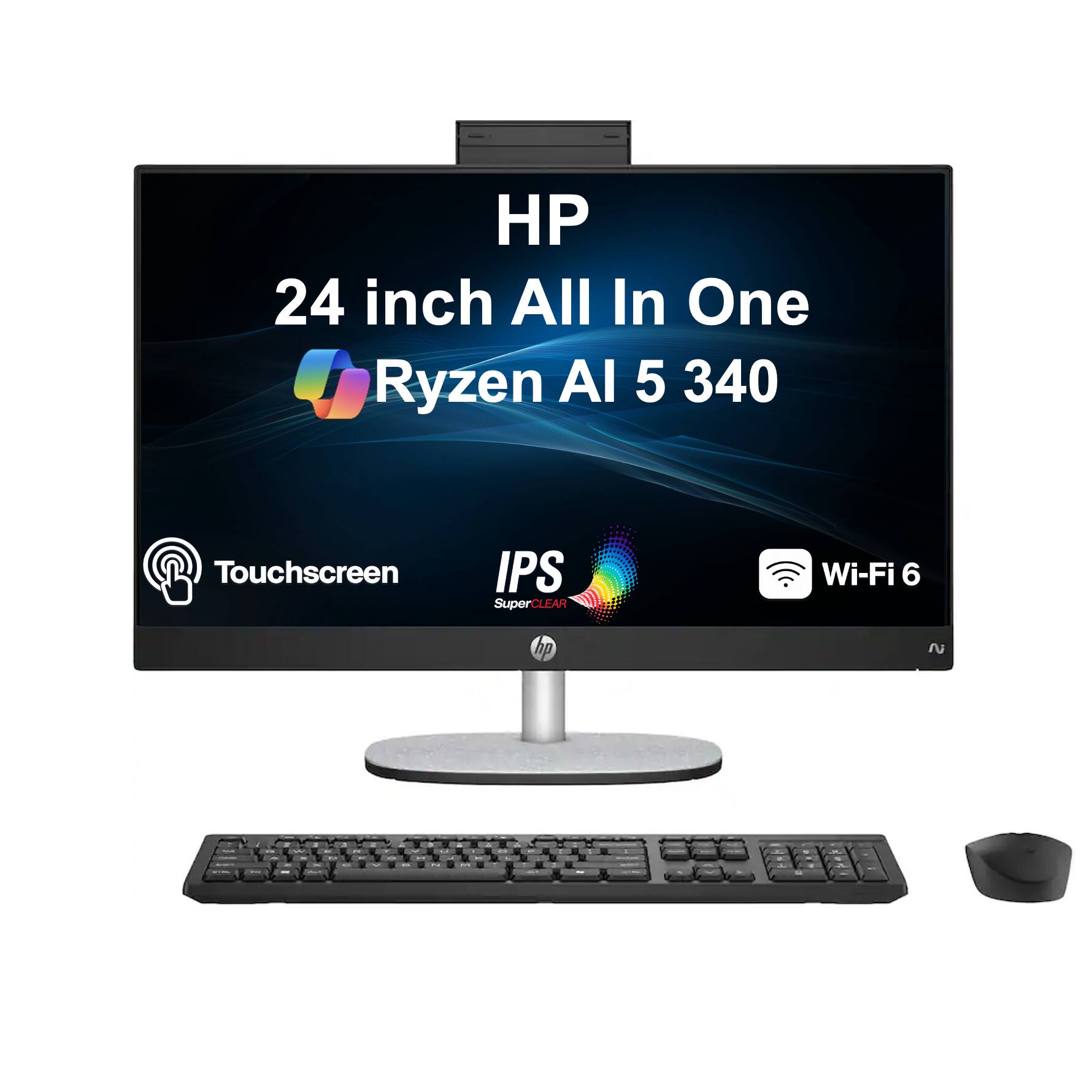 HP 24 inch All In One Ryzen AI 5 340 Touchscreen IPS SuperCLEAR Wi-Fi 6