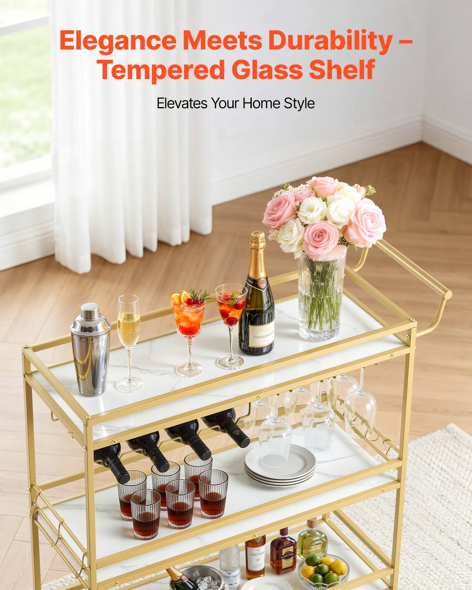 Elegance Meets Durability - Tempered Glass Shelf  
Elevates Your Home Style