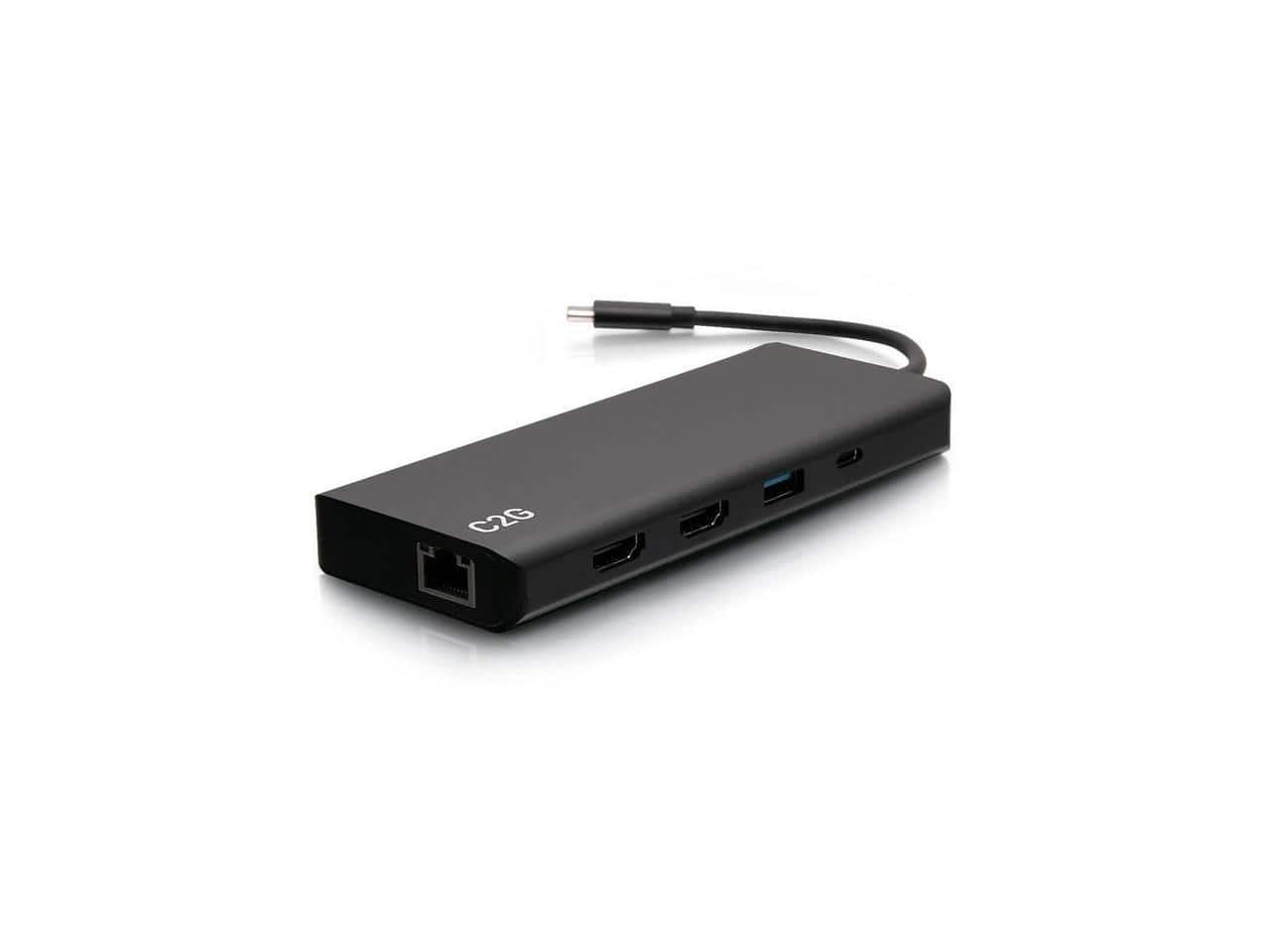 Cables to Go - C2G 4K USB C Dual Monitor Dock HDMI Ethernet USB 3.5mm & 60W Power C2G54488