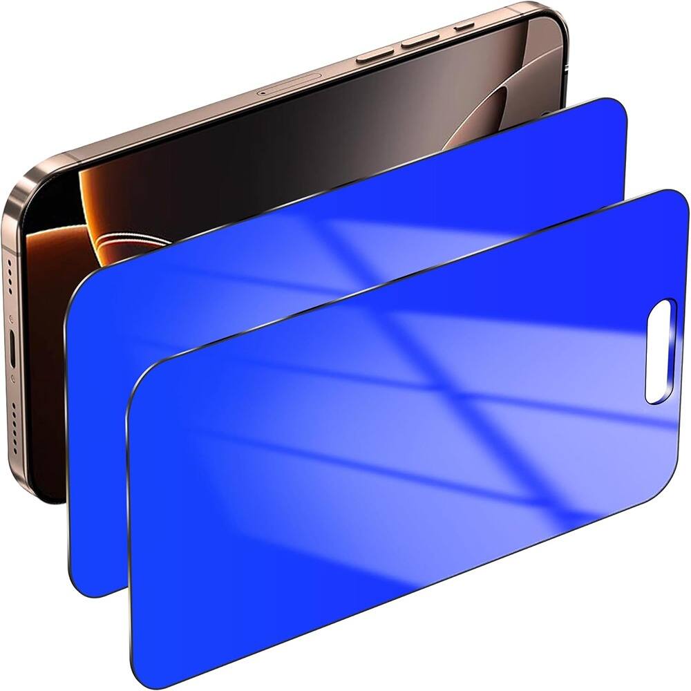 Front. PARKER SLATER - Full Coverage Anti-Scratch Privacy Screen Protector for iPhone 16 Pro Max - Color: For iphone 16 Pro Max Blue.