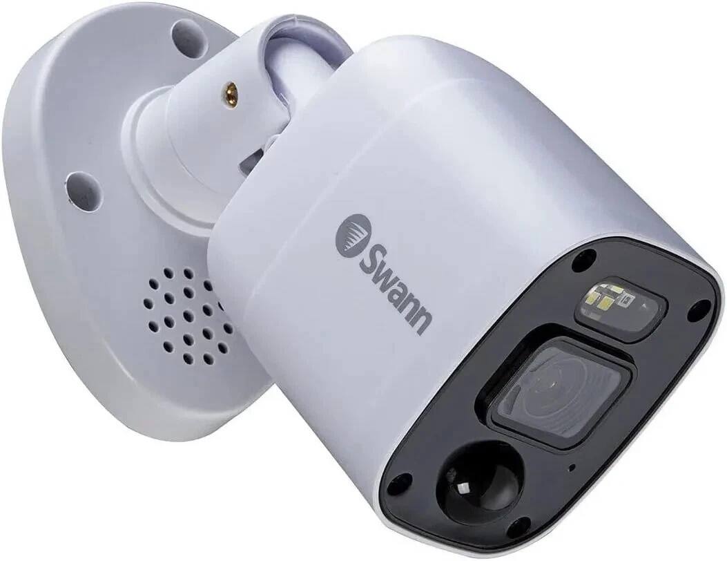 Angle. Swann - Swann Home 4K Analog CCTV Camera Add-On Bullet Camera with Color Night Vision & Police-Style Flashing Lights - White.
