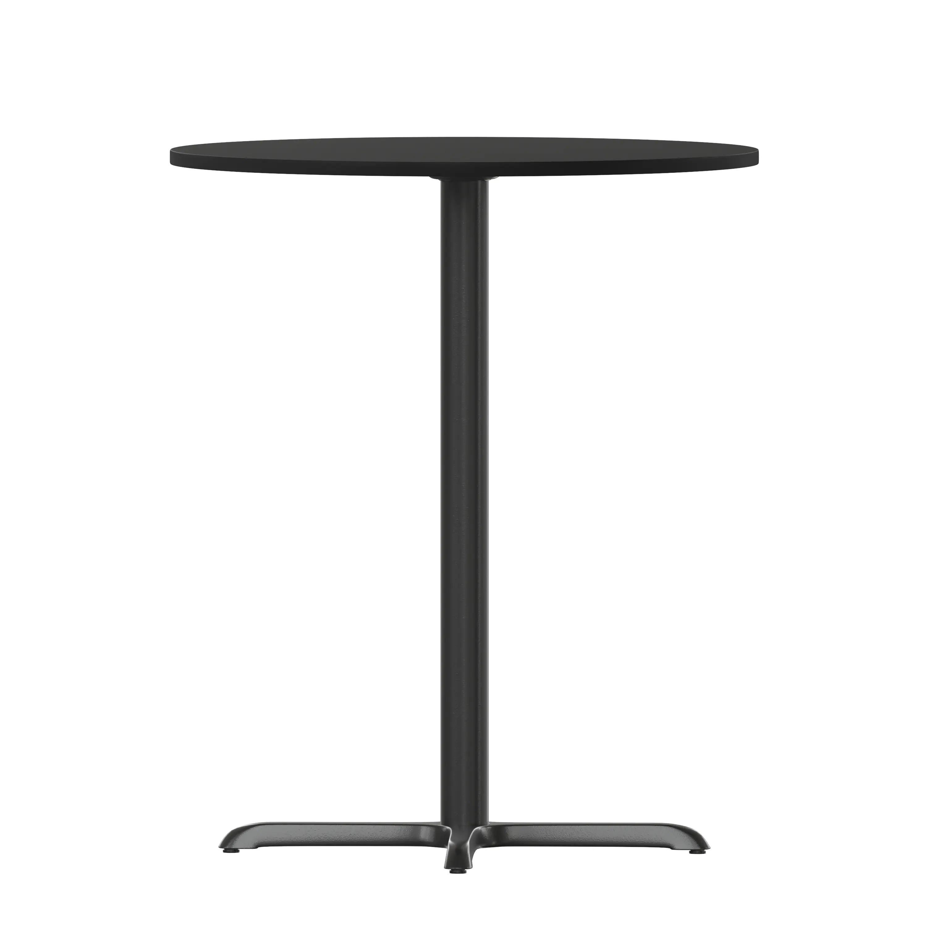 Alt View 7. Emma + Oliver - 30" Round Laminate Table Top with 22"x22" Bar Height Table Base - Black.