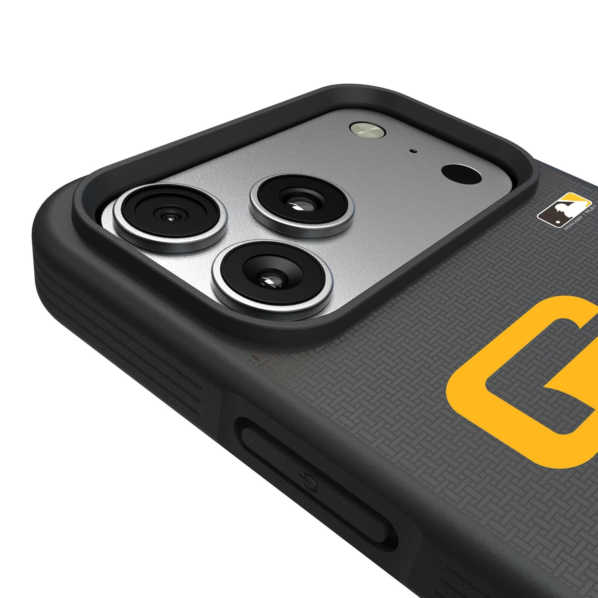 Alt View 2. Keyscaper - San Diego Padres Bump Case with 8.2ft Drop Protection - 16 Pro - Black.