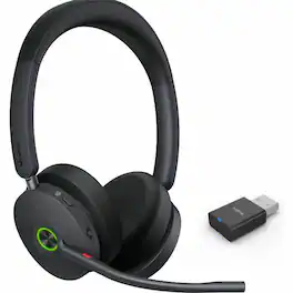 Yealink - WH68 Hybrid DECT Wireless Headset - Microsoft Teams Certification - Stereo - Wireless - Bluetooth/DECT - 492.1 - Black