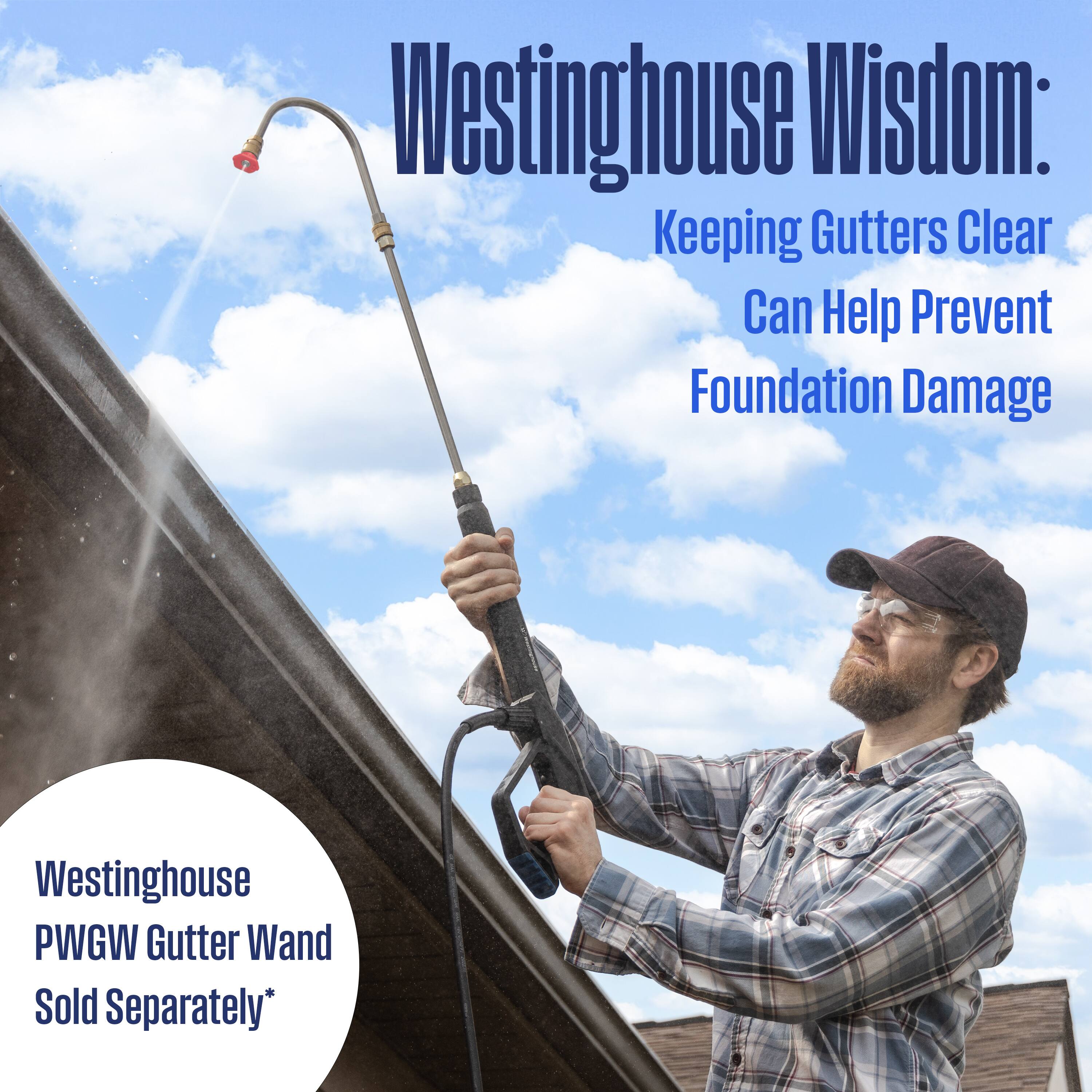 Westinghouse Wisdom: Keeping Gutters Clear Can Help Prevent Foundation Damage  
Westinghouse PWGW Gutter Wand Sold Separately*