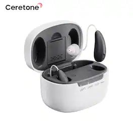 Ceretone - Beacon OTC Self - Fitting Hearing Aids - Digital Noise Reduction, Feedback Cancellation and Bluetooth Streaming - Silver