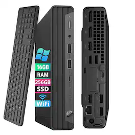 HP - Mini PC, EliteDesk 800 G6 Mini Desktop Computer, Core i5-10500 6Cores, 16GB RAM, 256GB SSD, Keyboard & Mouse, Win 11 Pro - Black