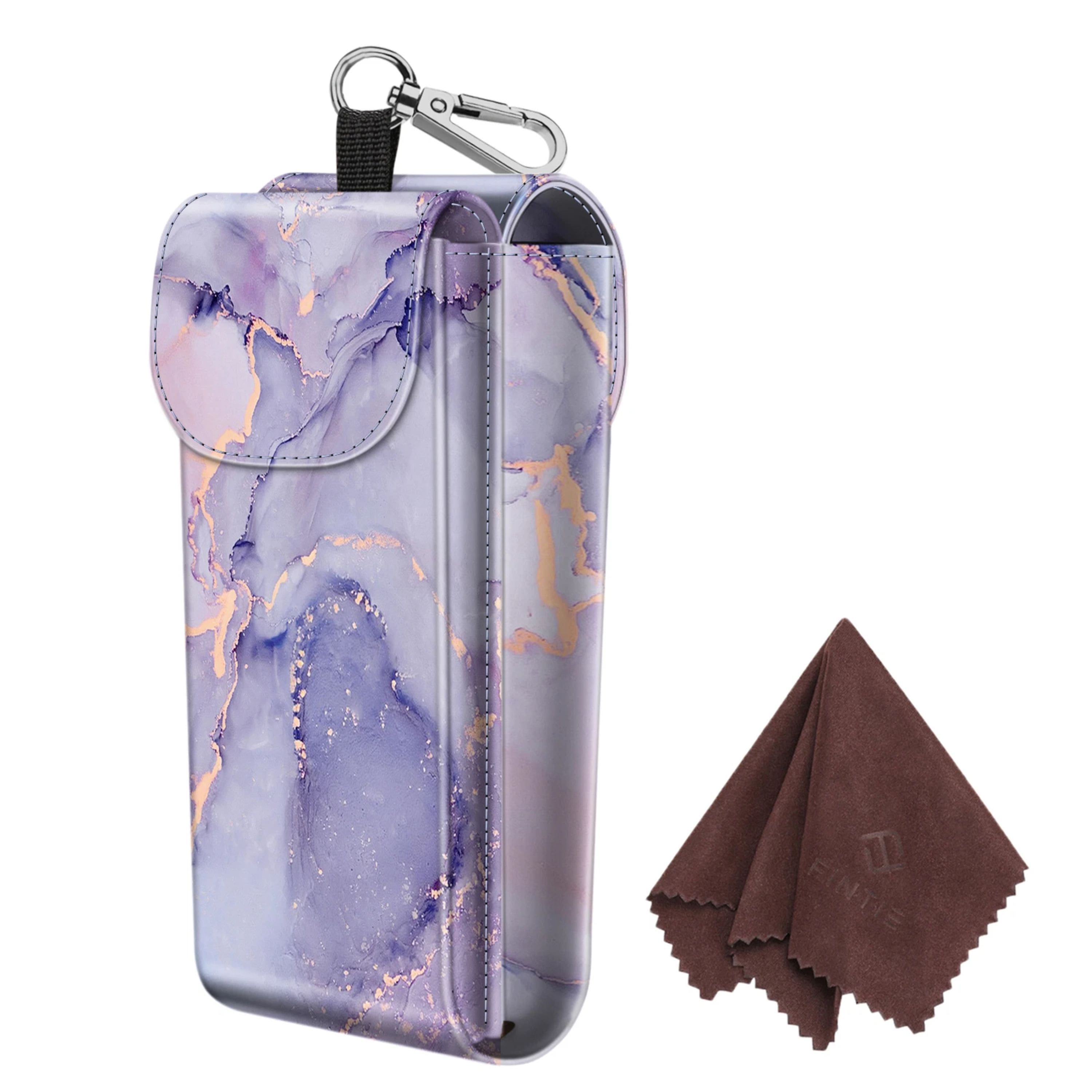 Kitcheniva - Portable Double Glasses Sunglasses Case Pouch With Carabiner Hook - Lilac Marble price history on PriceWatchPro