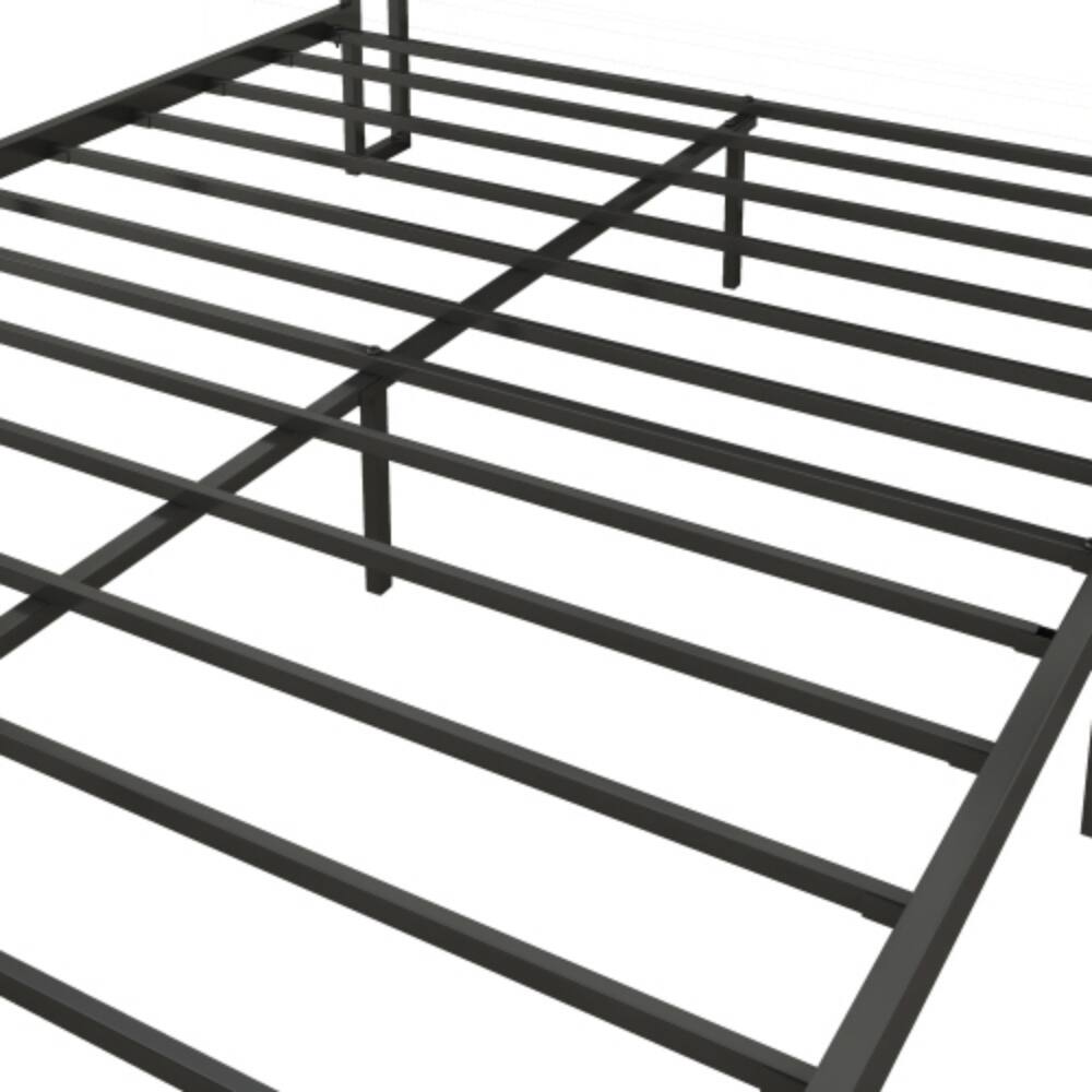 Alt View 1. LUCKY ONE - King Size Platform Bed Frame with USB Outlets, Heavy Duty Metal Slats, No Box Spring Needed, Under-Bed Storage - Light Gray.