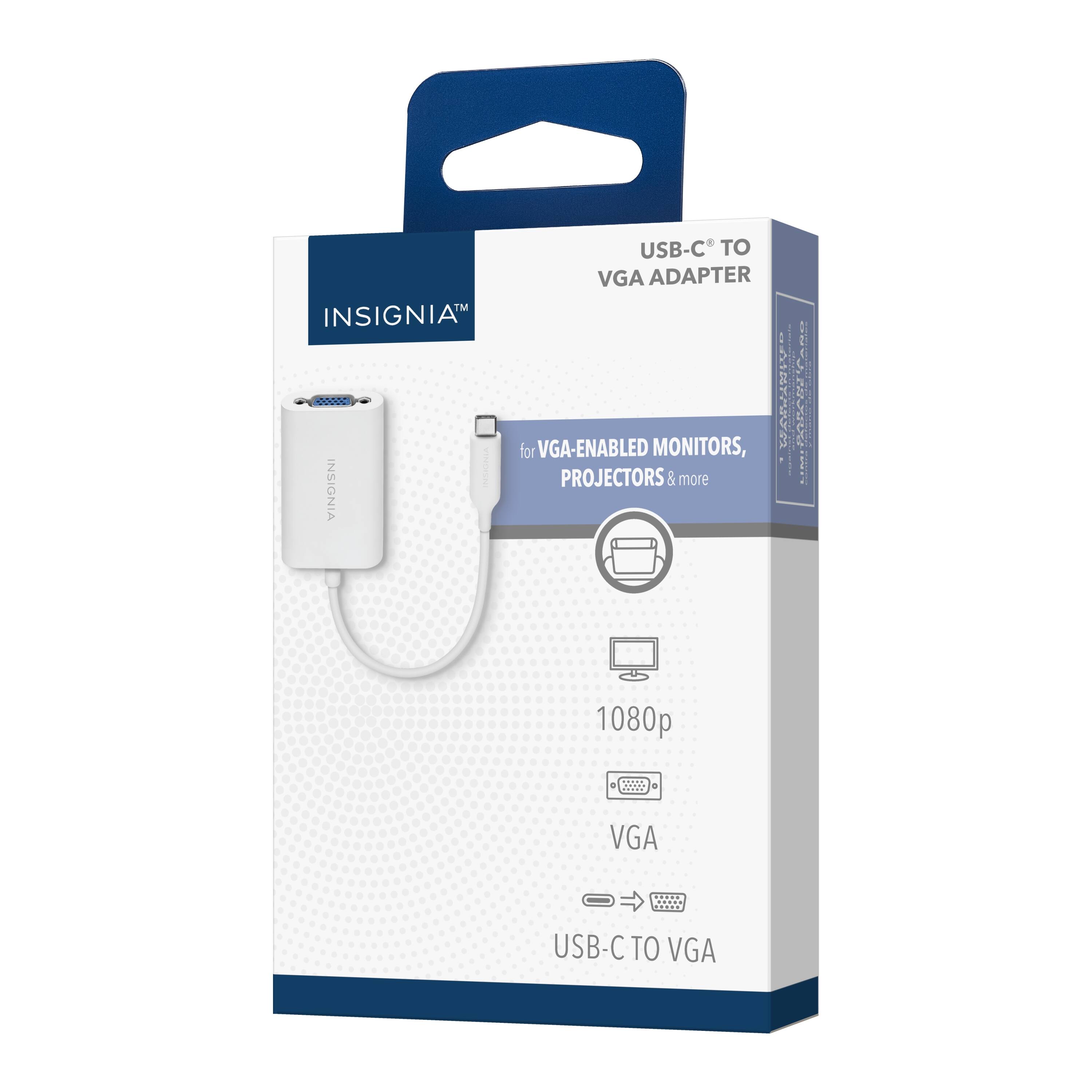 USB-C TO VGA ADAPTER INSIGNIA E7EA for VGA-ENABLED MONITORS, PROJECTORS & more INSIGNIA 1080p 1080p VGA USB-C TO VGA