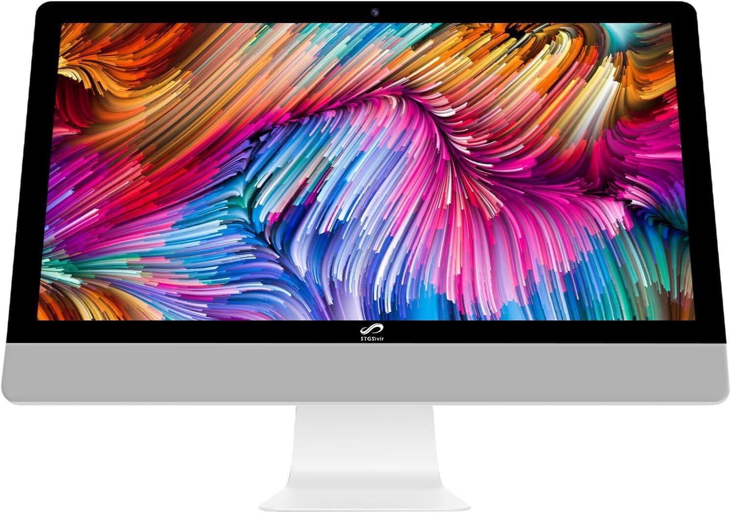 Left. STGSivir - STGSivir All in One Desktop PC, 24" FHD Display, Intel Core i5-8500T up to 3.5GHz, 16G DDR4, 512G SSD, WiFi & BT, Win11H - Silver.