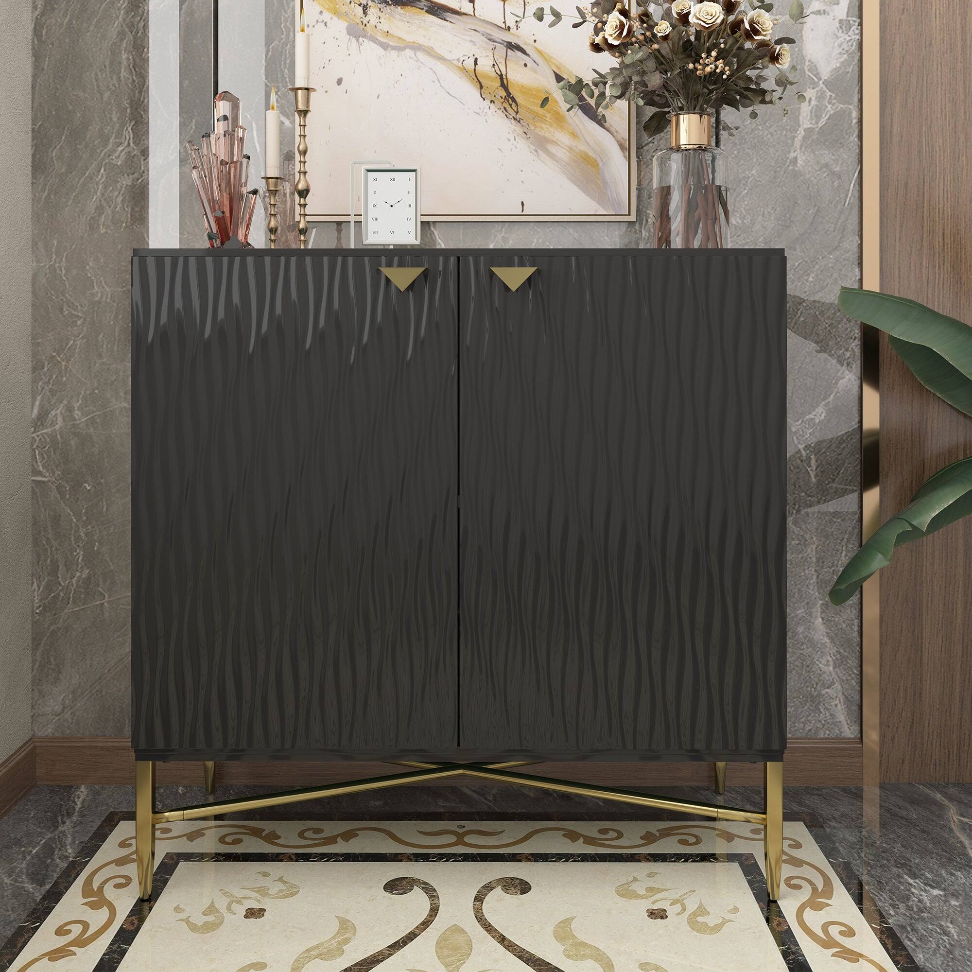 Alt View 2. Boyel Living - 2 Door Locker Accent Cabinet - Black.