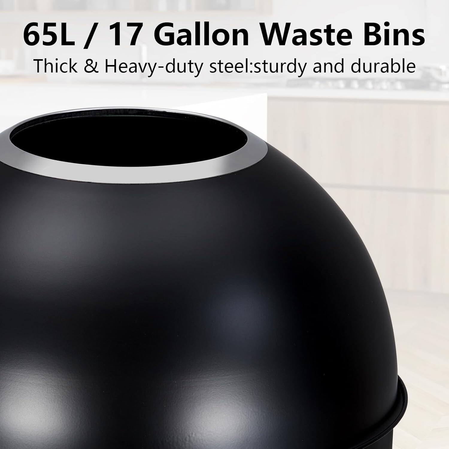 65L / 17 Gallon Waste Bins  
Thick & Heavy-duty steel: sturdy and durable