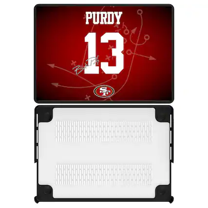 Front. Keyscaper - Brock Purdy San Francisco 49ers MacBook Case - Pro 13 in - Multicolor.