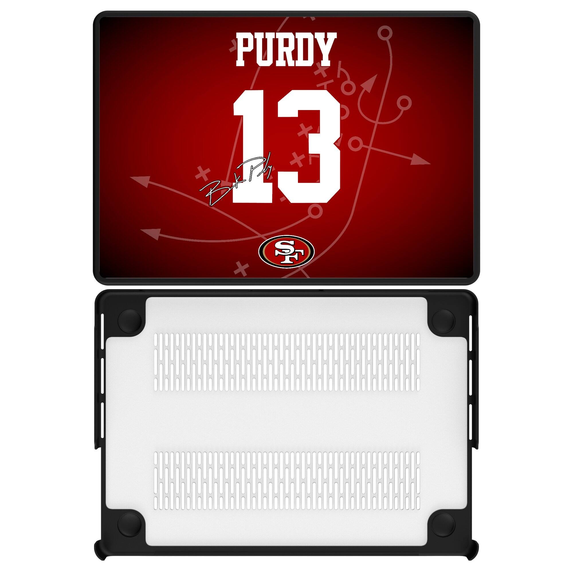 Front. Keyscaper - Brock Purdy San Francisco 49ers MacBook Case - Pro 13 in - Multicolor.