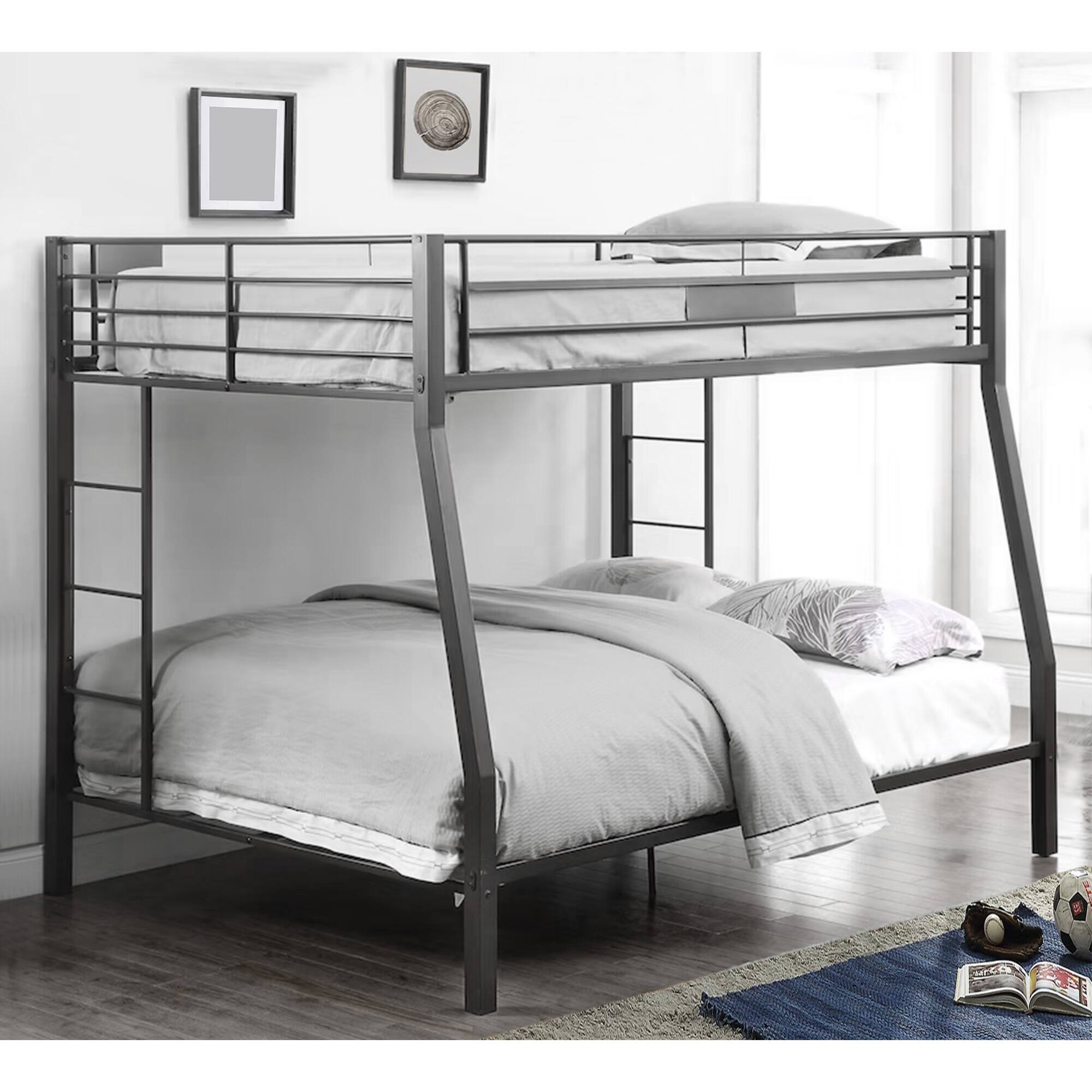 Alt View 5. Manhattan Lane - Metal Full XL/Queen Bunk Bed - Black.